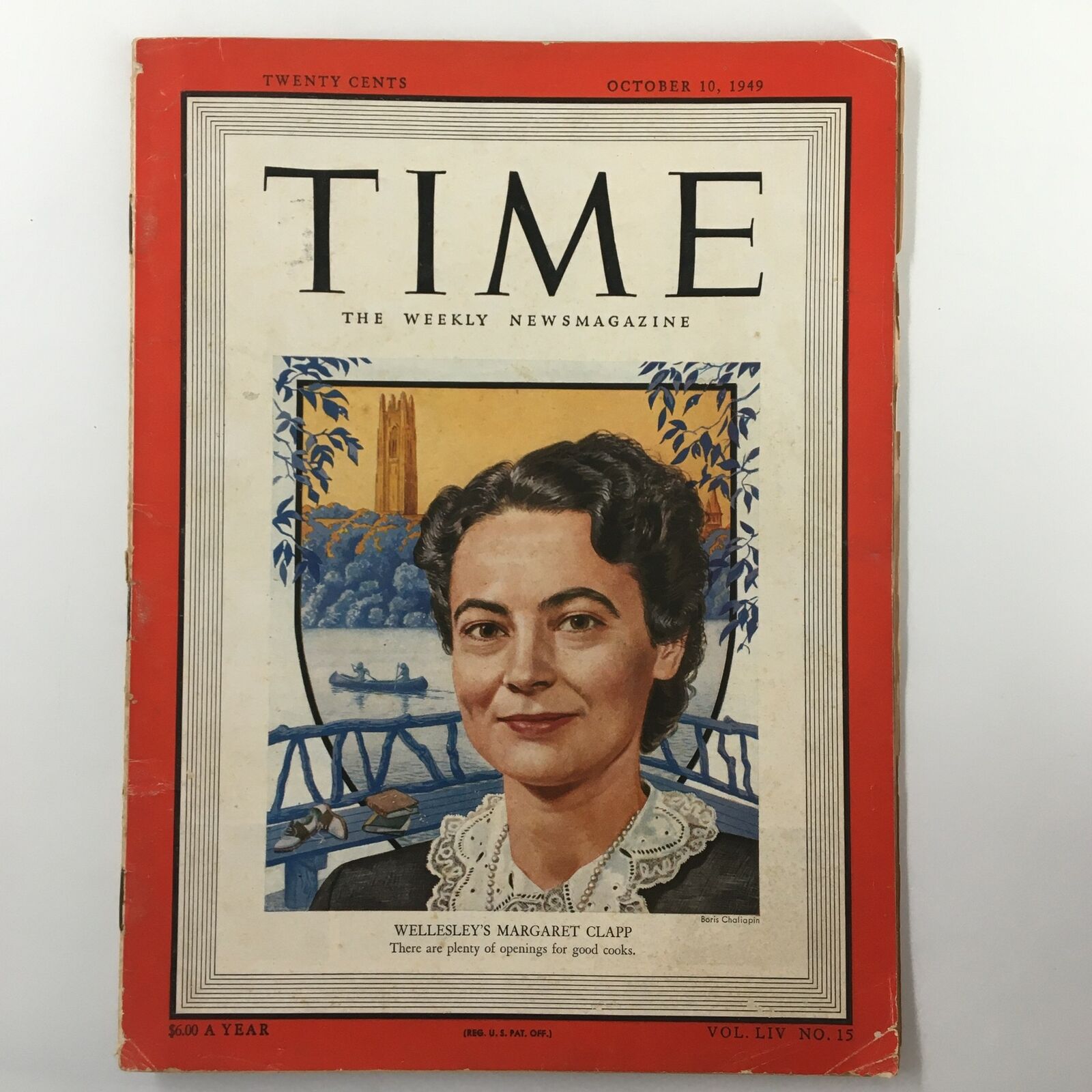 VTG Time Magazine October 10 1949 Vol. 54 No. 15 Wellesley's Margaret Clapp