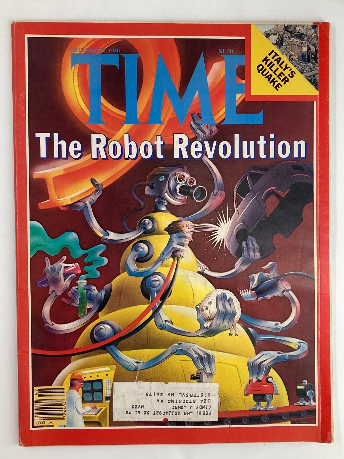 VTG Time Magazine December 8 1980 The Robot Revolution & Italy's Killer Quake