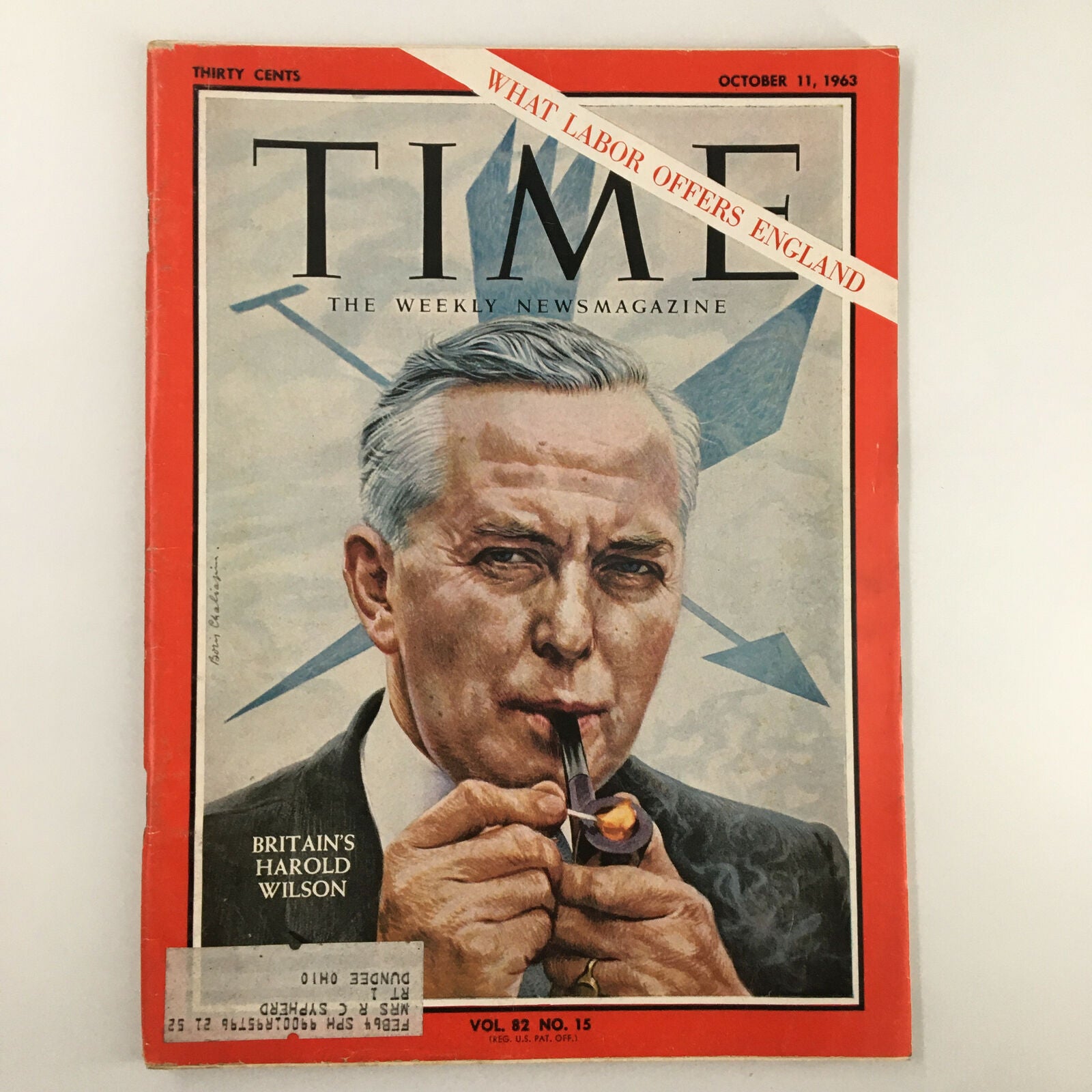 VTG Time Magazine October 11 1963 Vol 82 #15 Britain's Harold Wilson