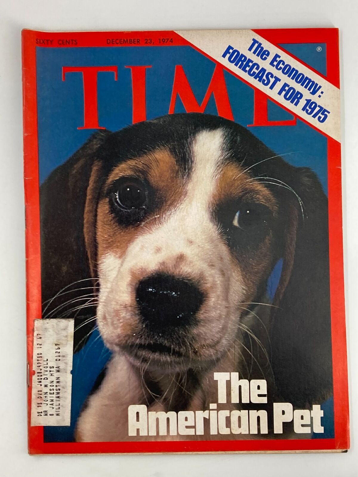 VTG Time Magazine December 23 1974 The American Pet & The Economy Forecast