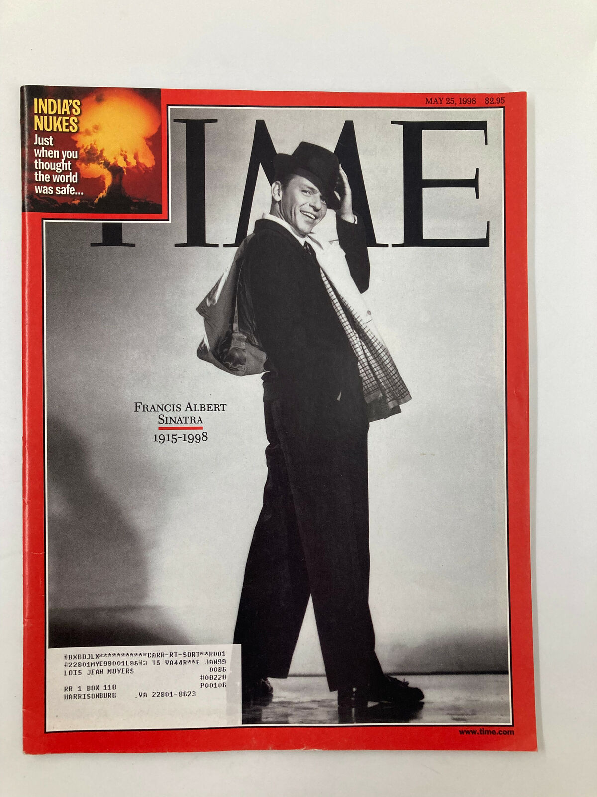 Time Magazine May 25 1998 Memoir of Francis Albert Sinatra 1915 - 1998