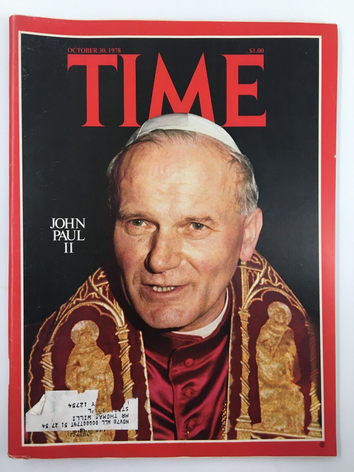 VTG Time Magazine October 30 1978 Vol 112 #18 John Paul II Cover