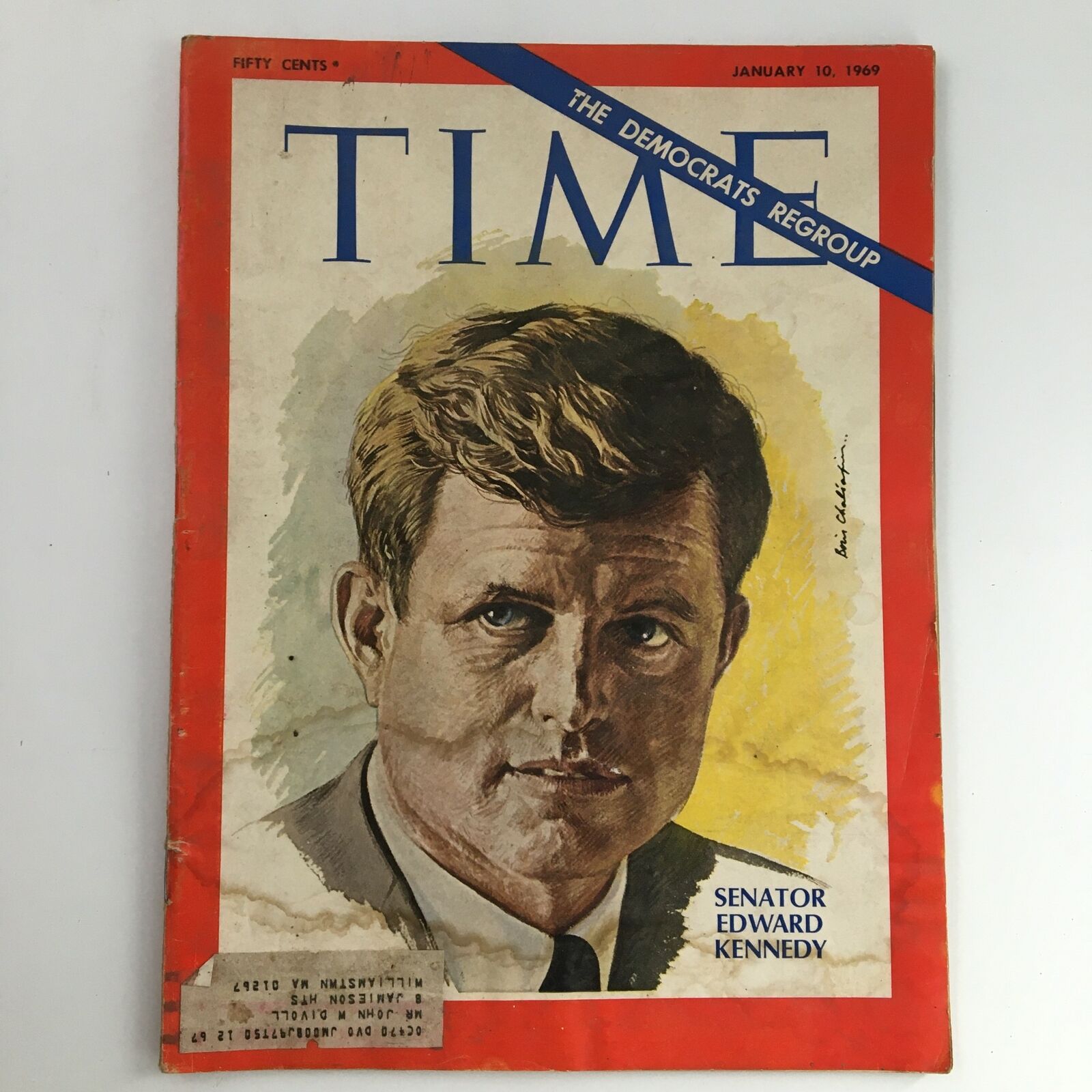 Time Magazine January 10 1969 Vol 93 #2 Senator Edward Kennedy Illustration