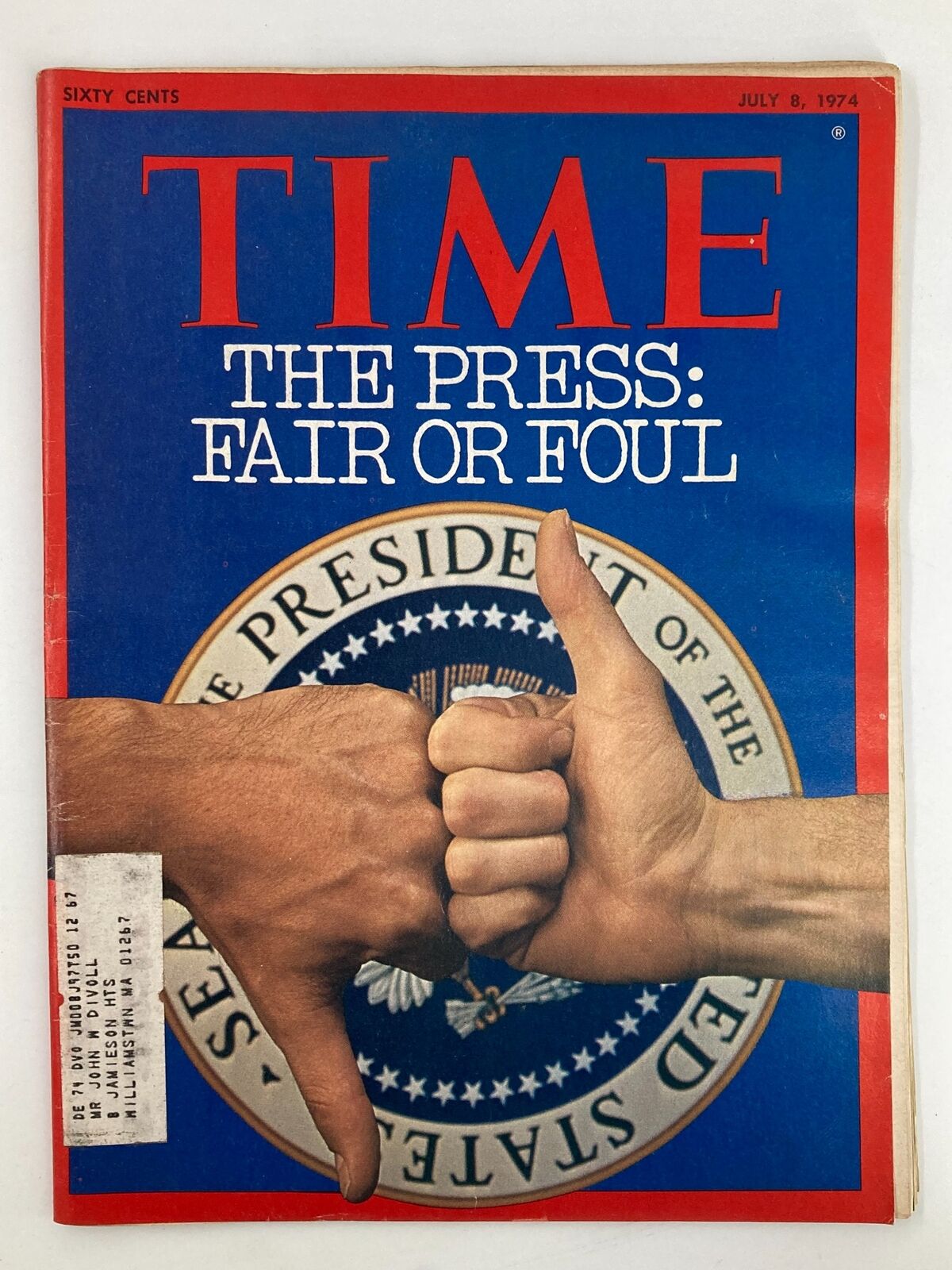 VTG Time Magazine July 8 1974 The Press Fair or Foul