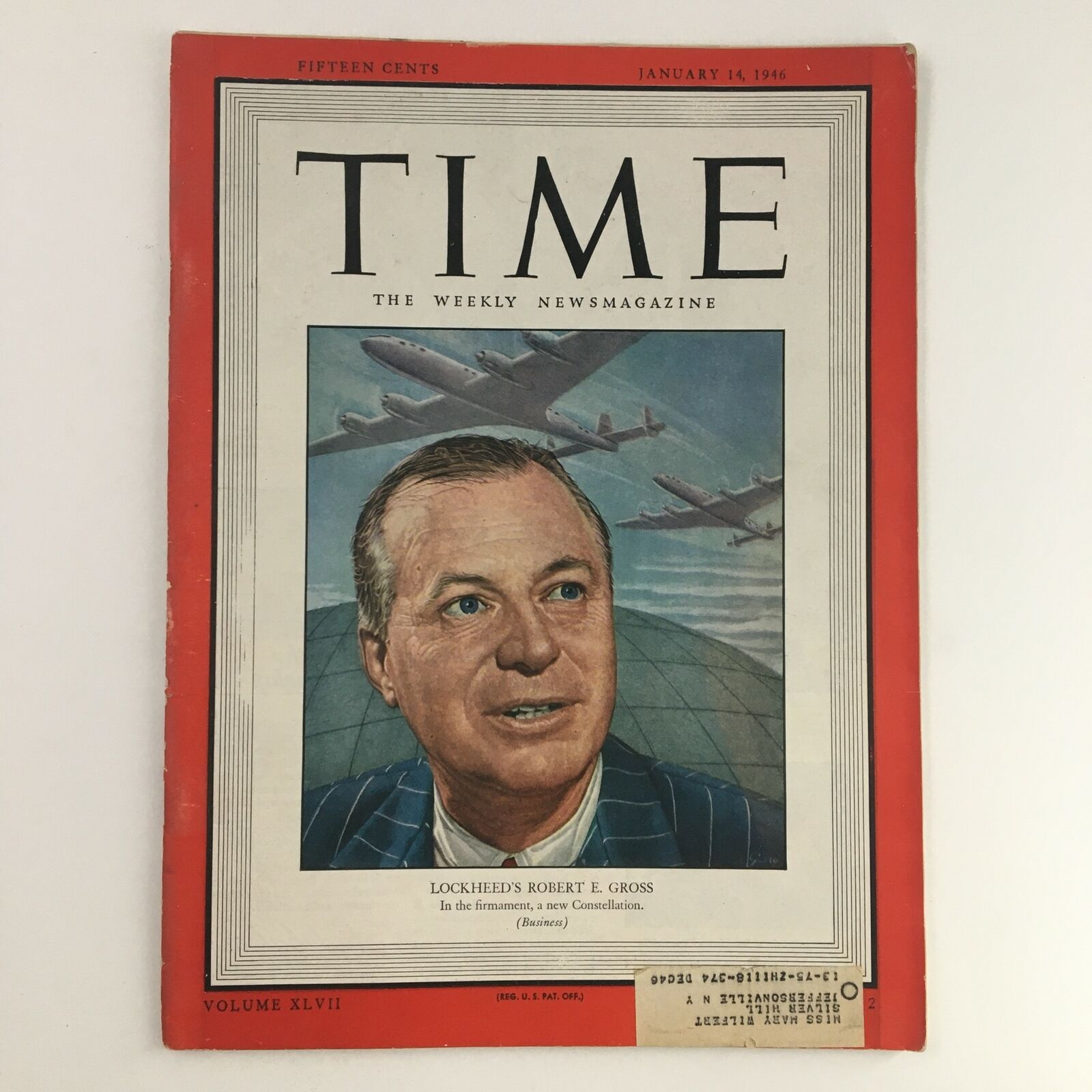 Time Magazine January 14 1946 Vol. XLVII No. 2 Lockheed's Robert F. Gross