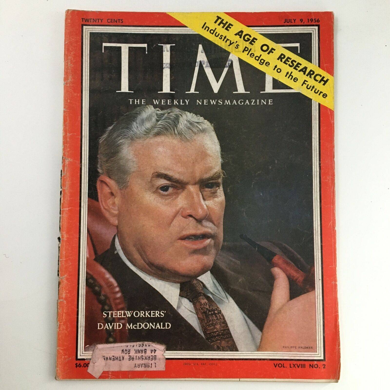 Time Magazine July 9 1956 Vol 68 #2 Pres. of Steelworker David John McDonald