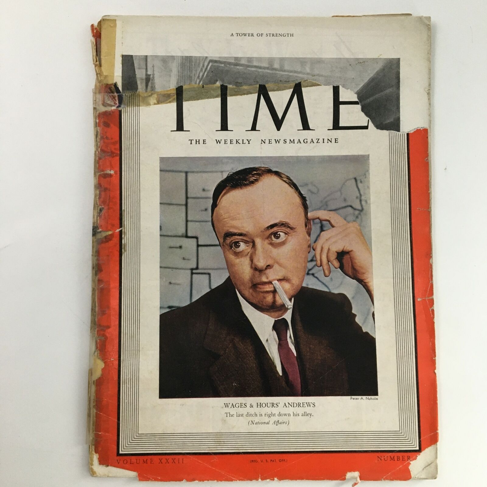 Time Magazine November 21 1938 Vol 32 #24 Wages & Hours' Elmer F. Andrews