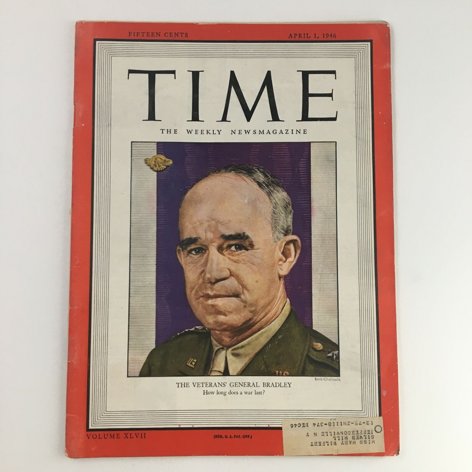 Time Magazine April 1 1946 Vol XLVII No. 13 The Veteran's General Omar Bradley