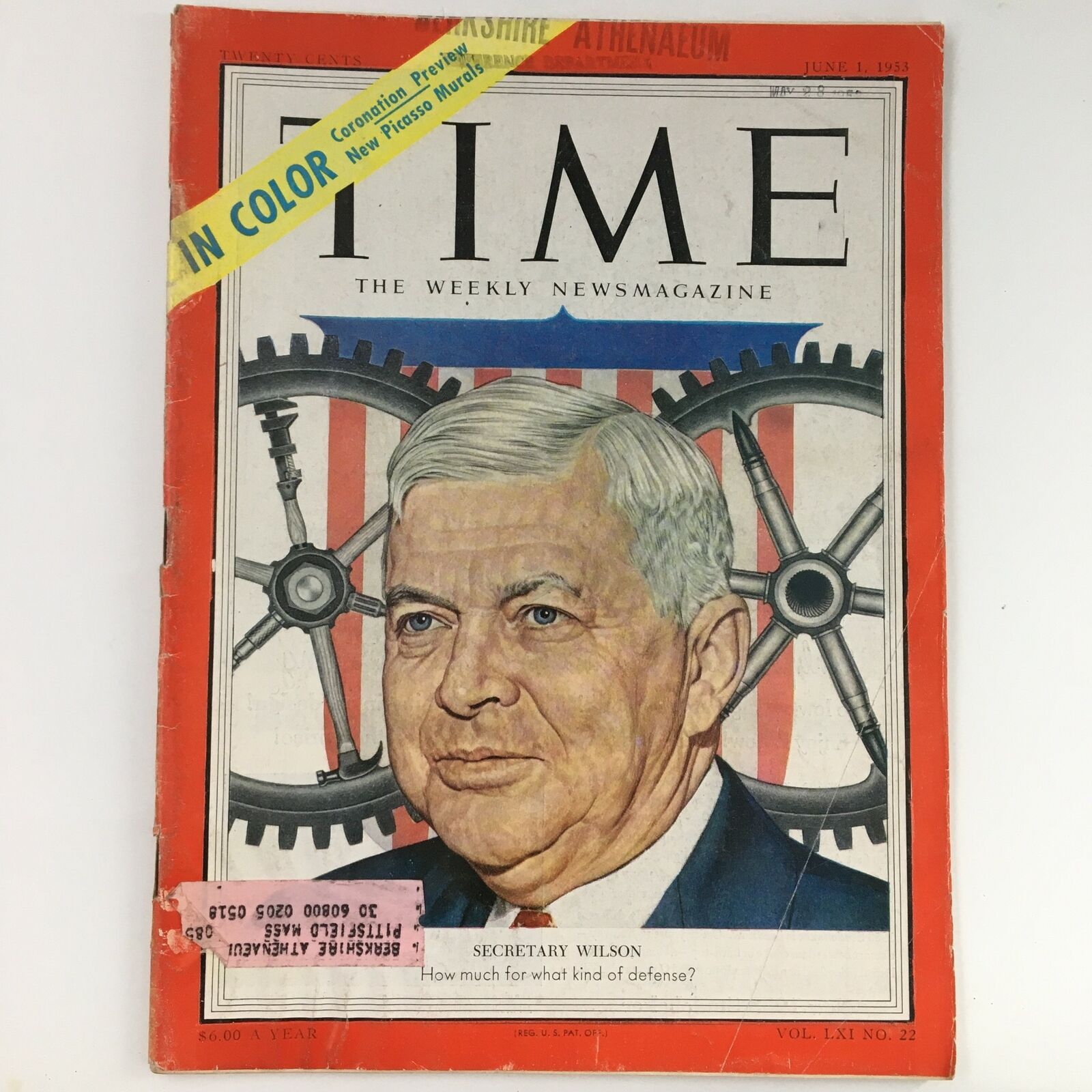 Time Magazine June 1 1953 Vol 61 #22 U.S. Sec. of Defense Charles Erwin Wilson