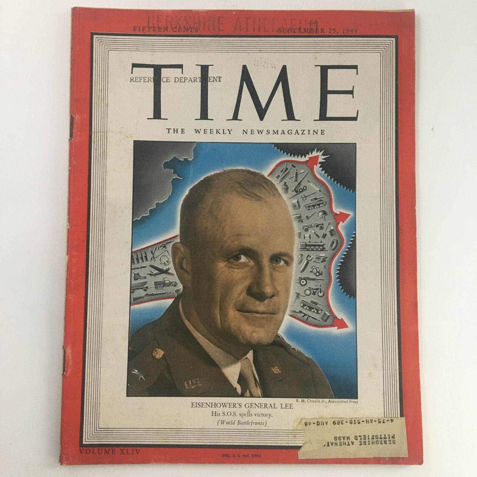 Time Magazine September 25 1944 Vol 44 #13 Confederate General Robert E. Lee