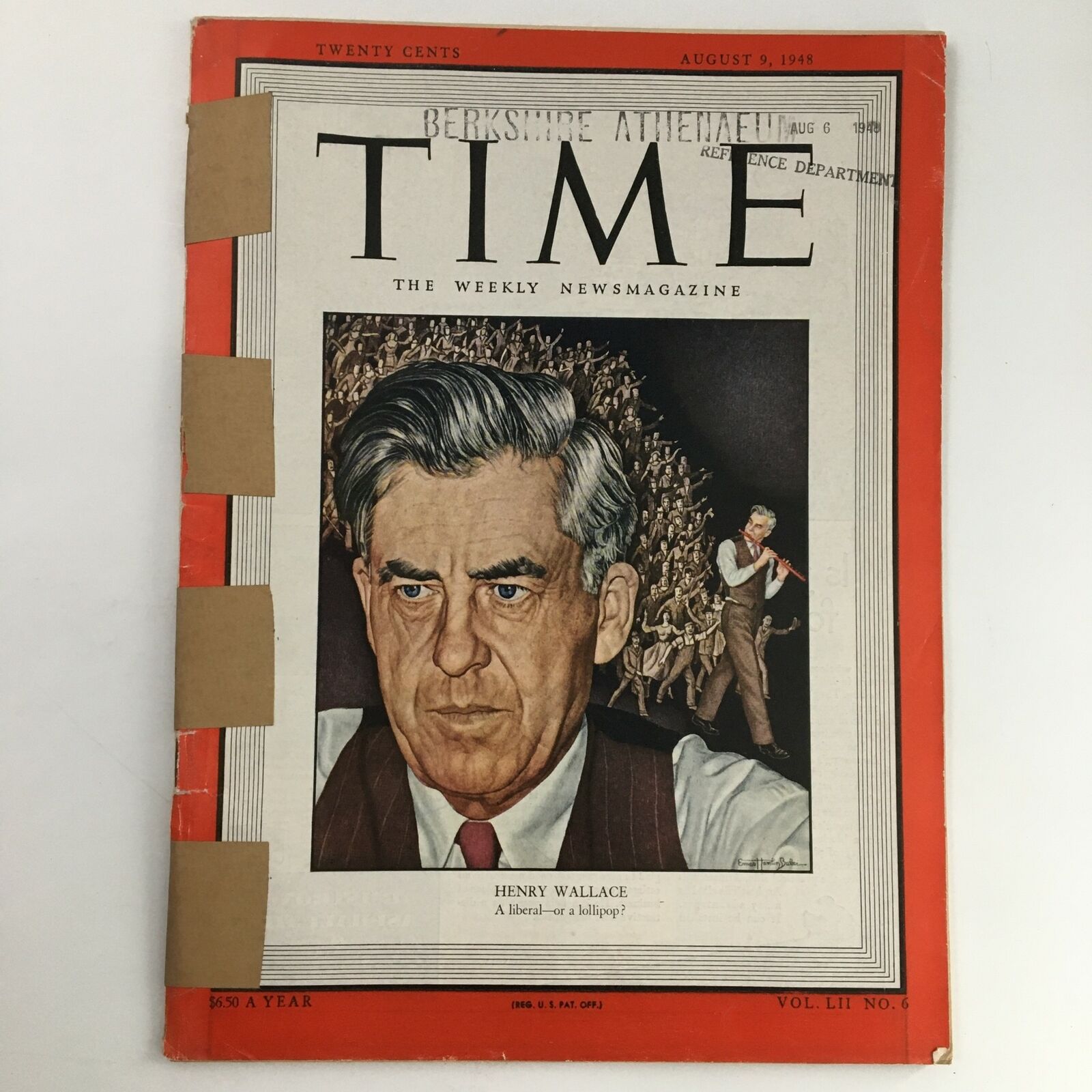 Time Magazine August 9 1948 Vol 52 #6 Former Vice President Henry A. Wallace