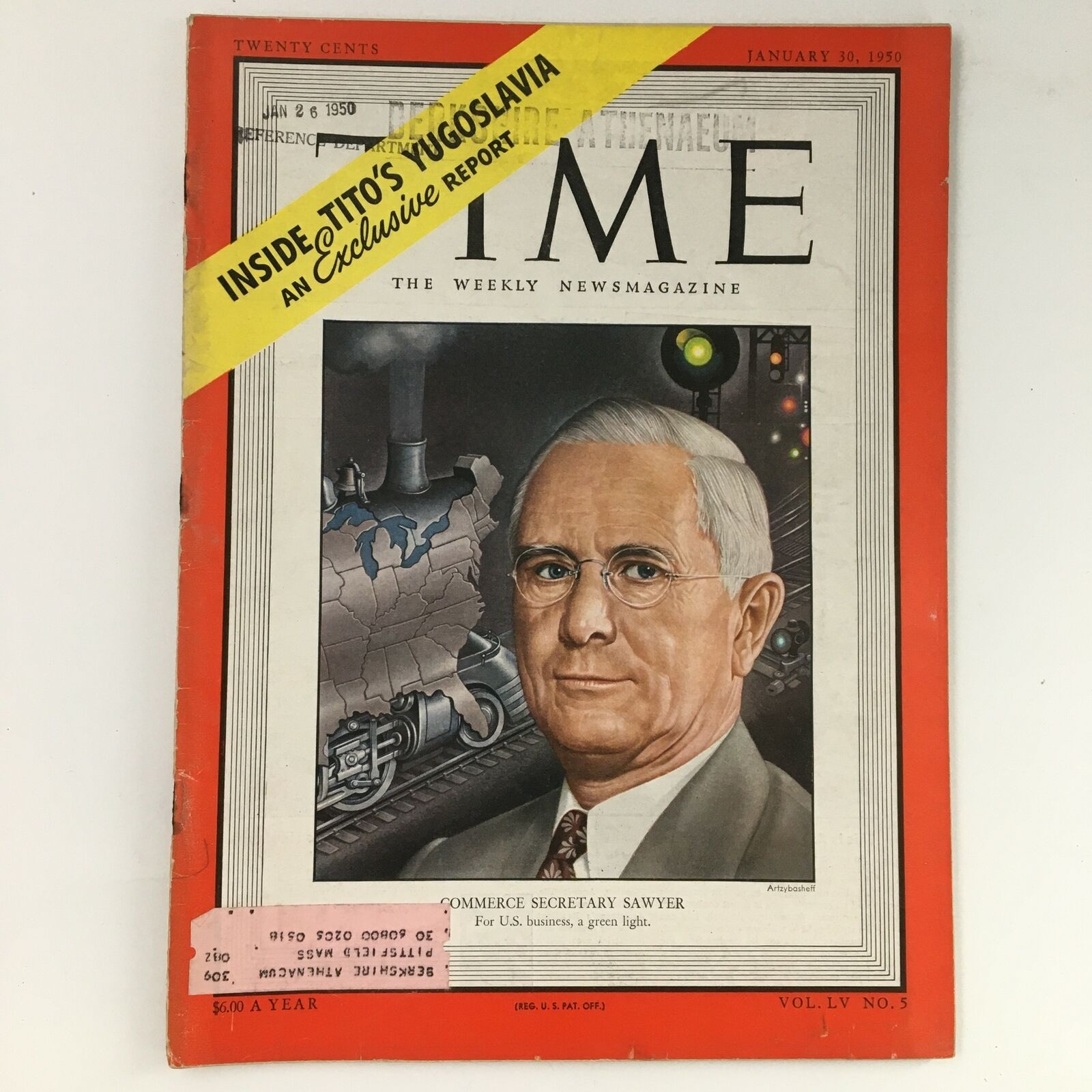 Time Magazine January 30 1950 Vol 55 #5 U.S. Sec. of Commerce Charles W. Sawyer