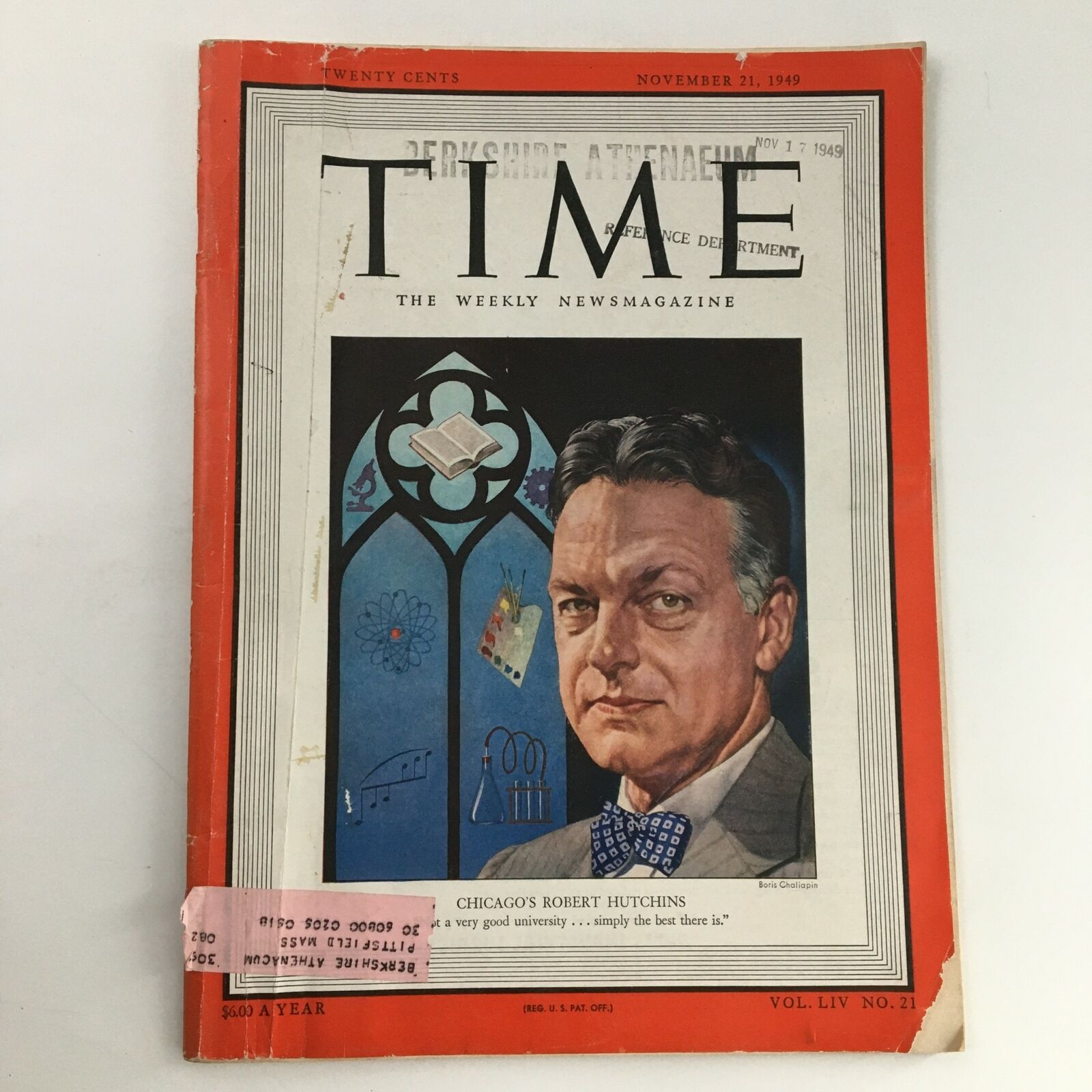 Time Magazine November 21 1949 Vol 54 #21 Educator Robert Maynard Hutchins