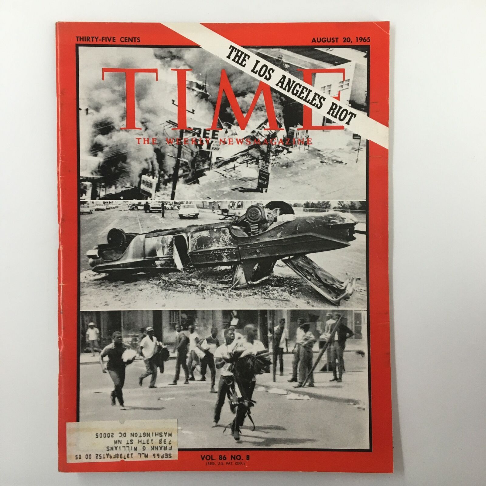 VTG Time Magazine August 20 1965 Vol. 86 No. 8 The Los Angeles Riot