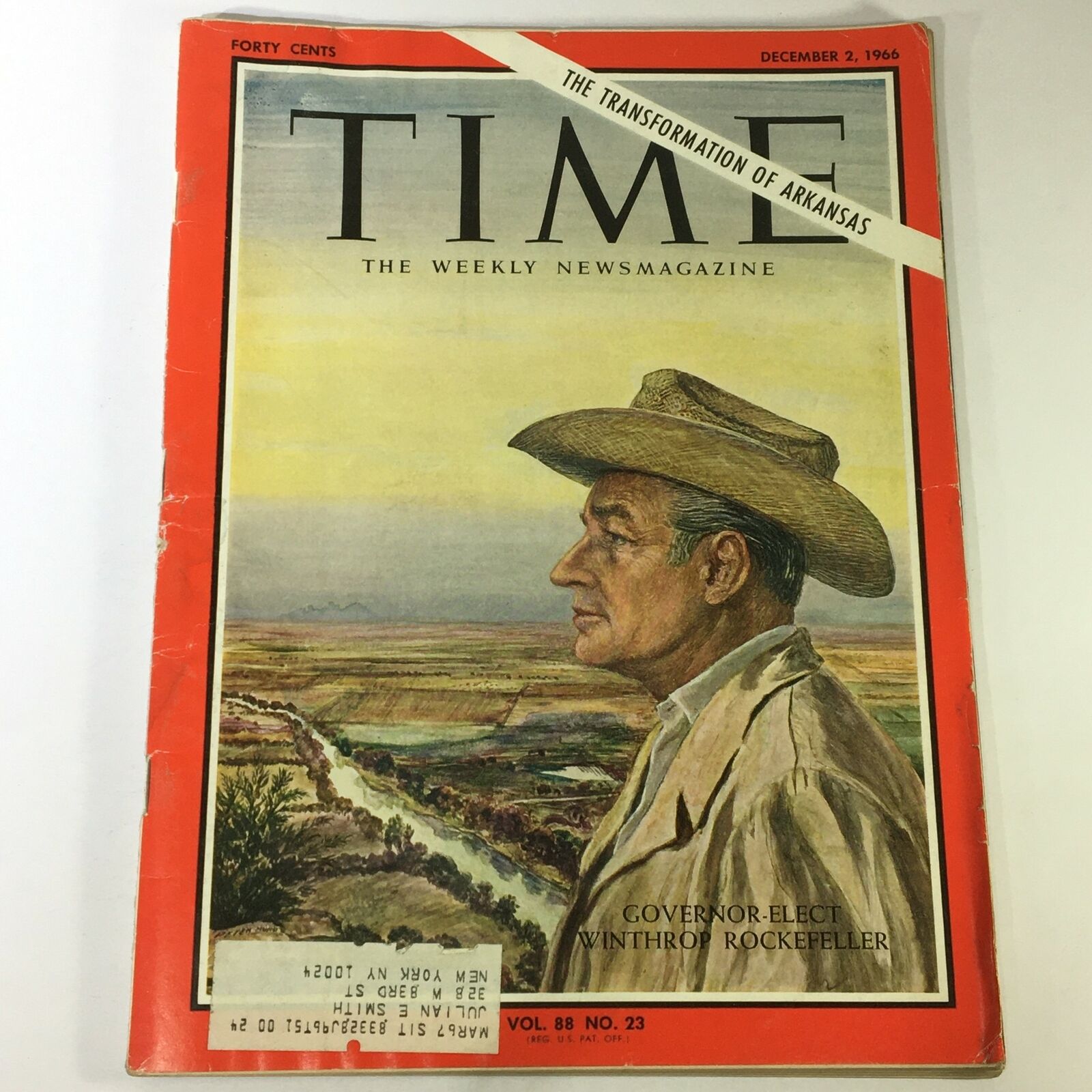 VTG Time Magazine December 2 1966 Vol 88 #23 - Governor Winthrop Rockefeller