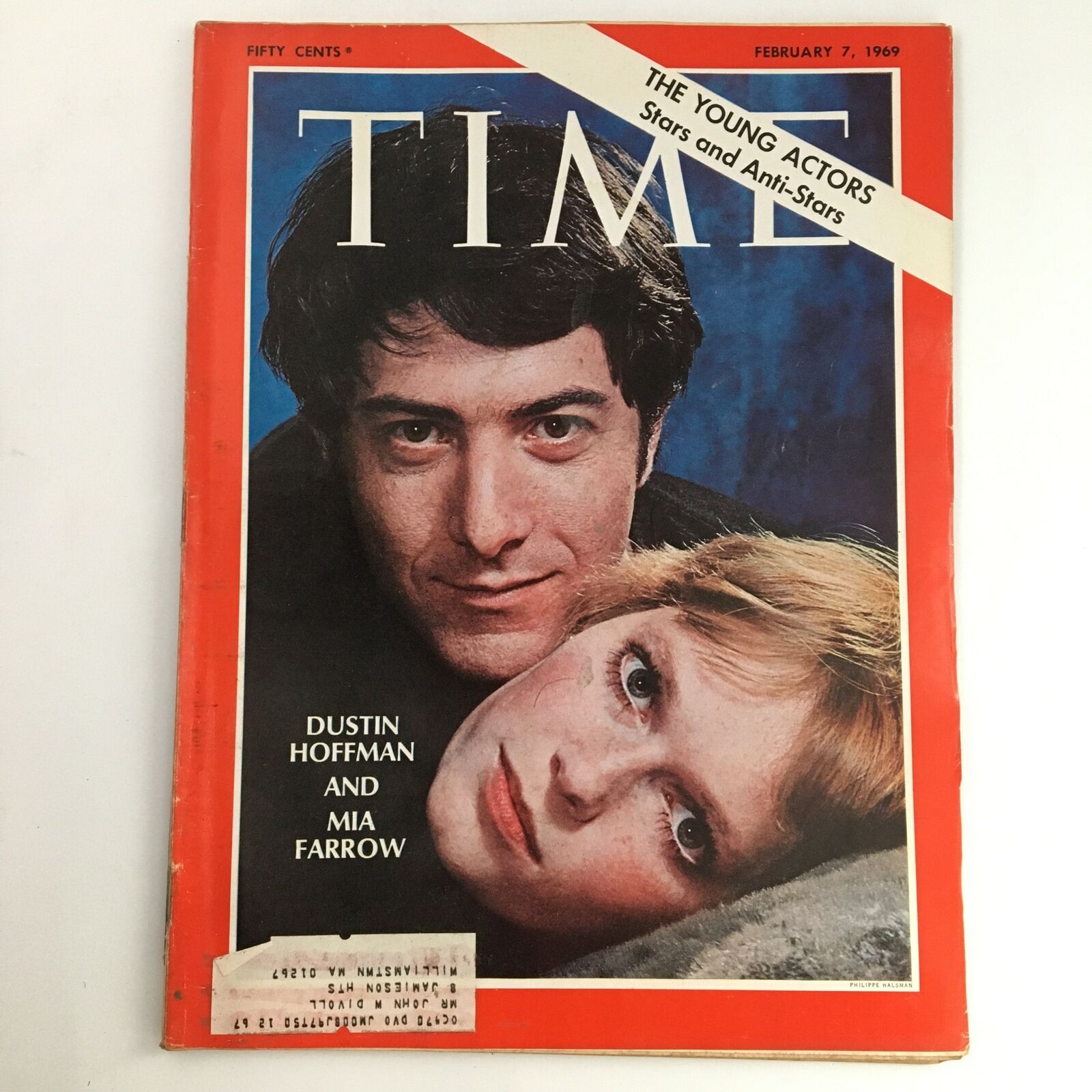 Time Magazine February 7 1969 Vol 93 #6 Actors Dustin Hoffman and Mia Farrow