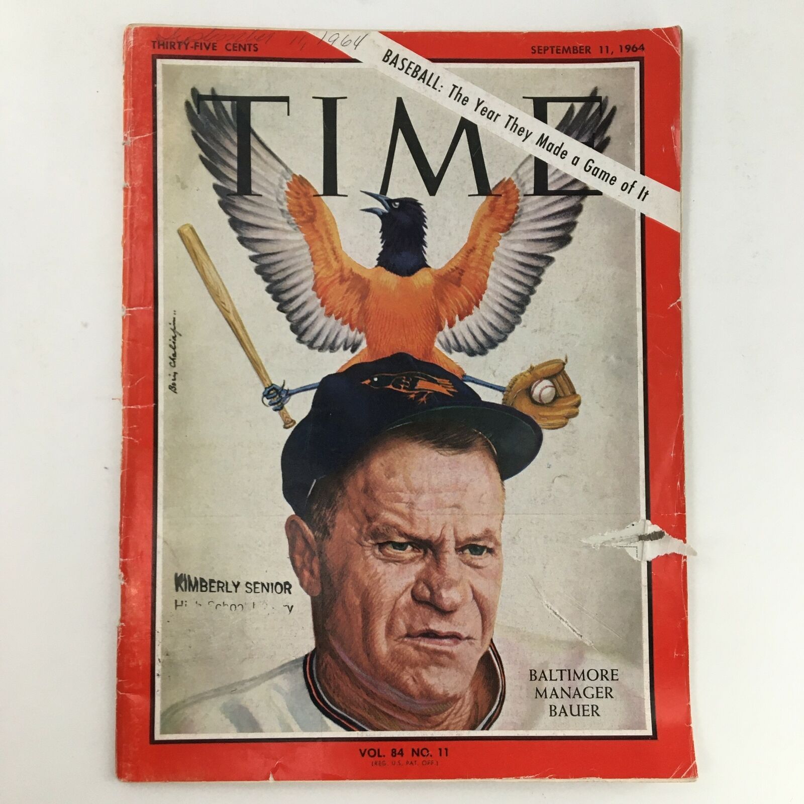 Time Magazine September 11 1964 MLB Baltimore Manager Hank Bauer No Label