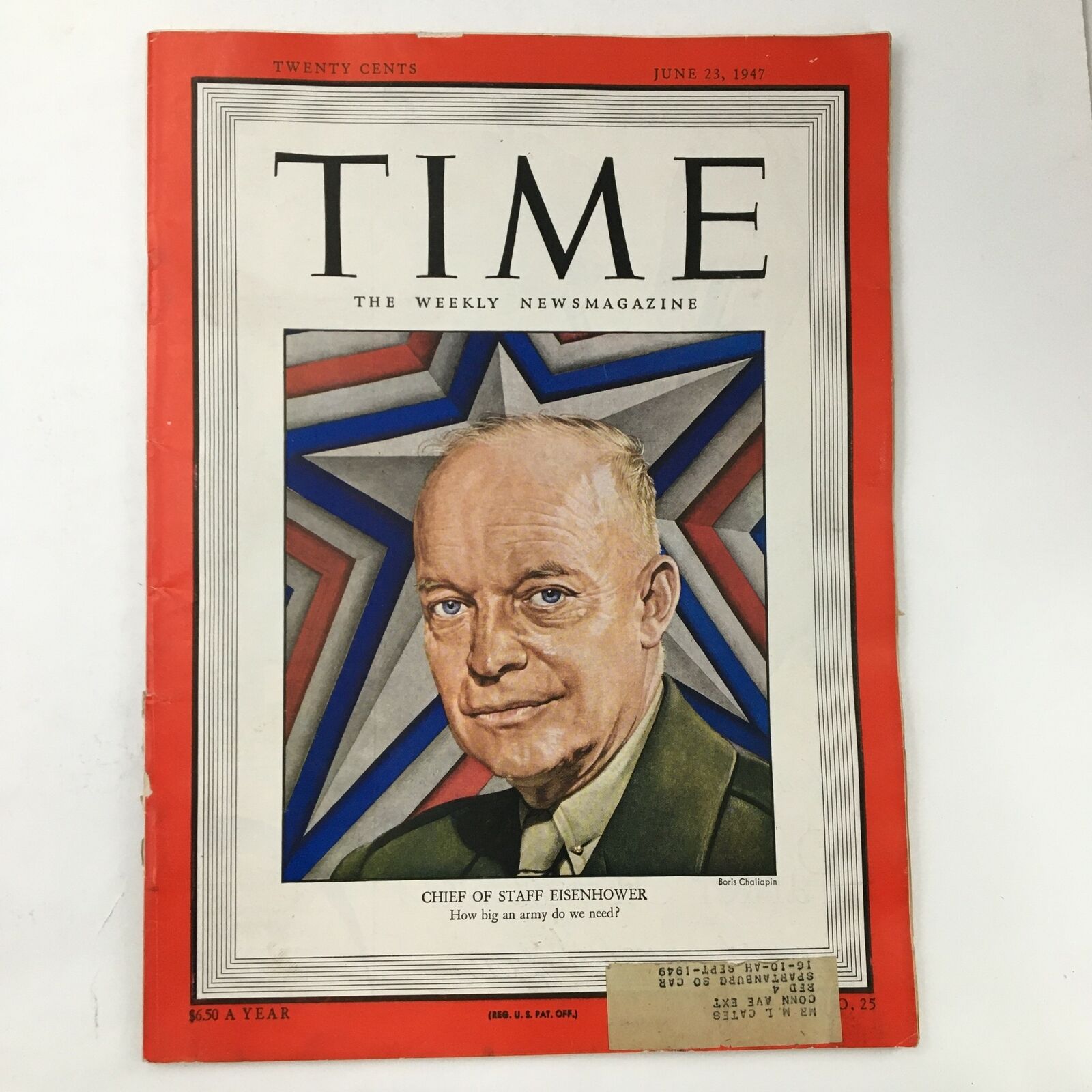 Time Magazine June 23 1947 Vol. 40 No. 25 Chief of Staff Dwight Eisenhower