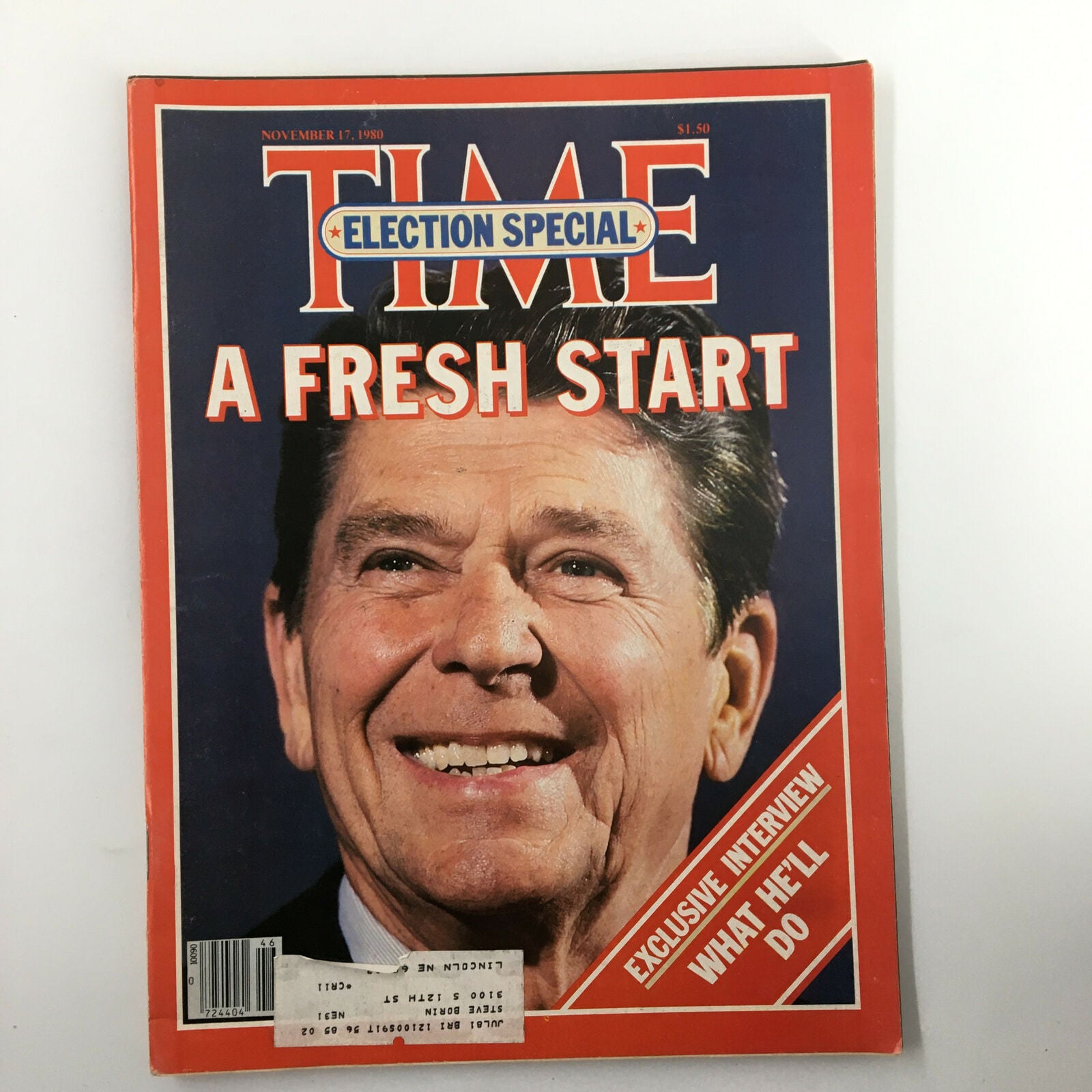 VTG Time Magazine November 17 1980 Ronald Reagan A Fresh Start Election Special