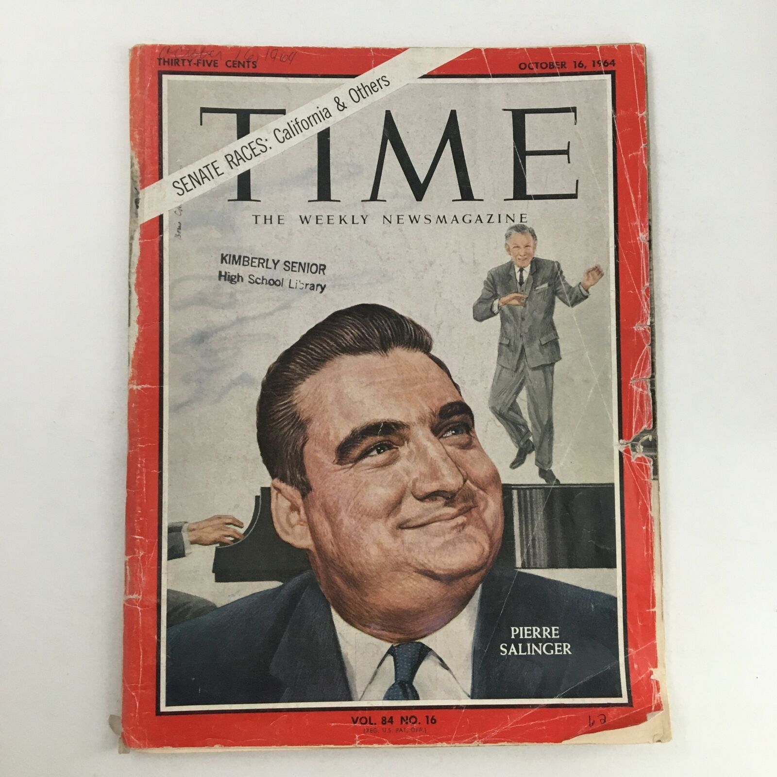 Time Magazine October 16 1964 Senate Races California Pierre Salinger No Label