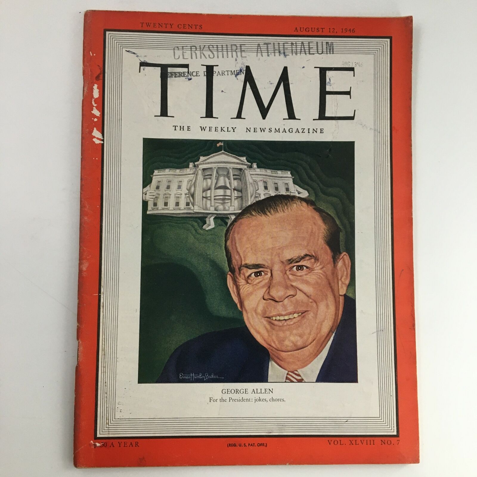 Time Magazine August 12 1946 Vol 48 #7 American Politician George Allen No Label