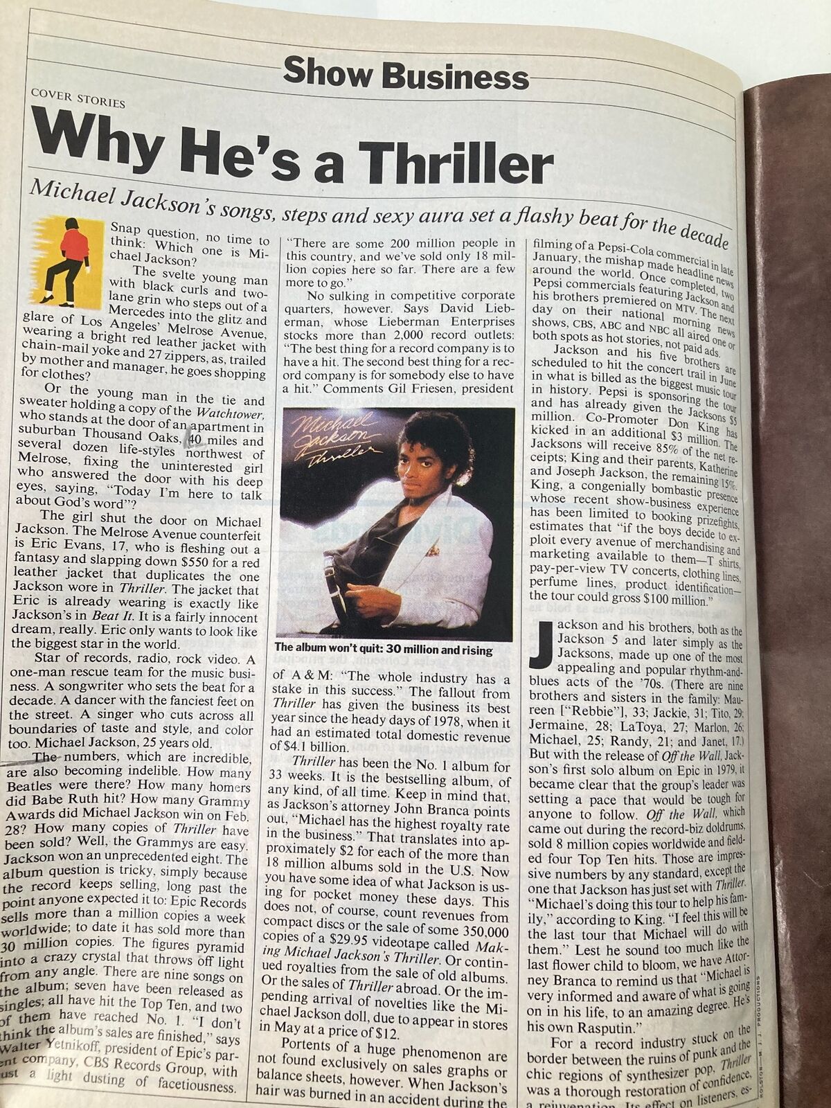 VTG Time Magazine March 19 1984 Michael Jackson Why He's a Thriller