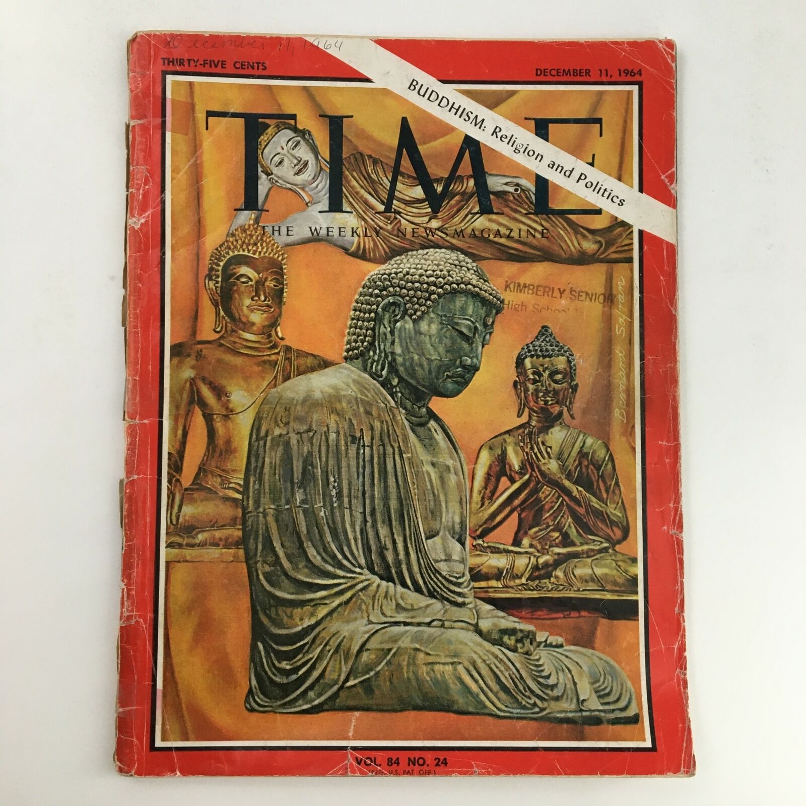 Time Magazine December 11 1964 Buddhism, Religion and Politics No Label