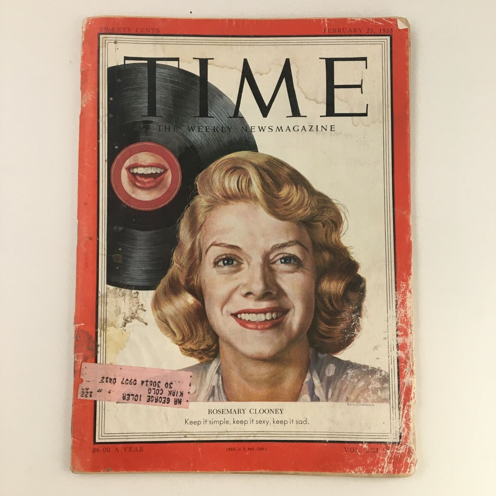 Time Magazine February 23 1953 Vol LXI No. 8 American Singer Rosemary Clooney