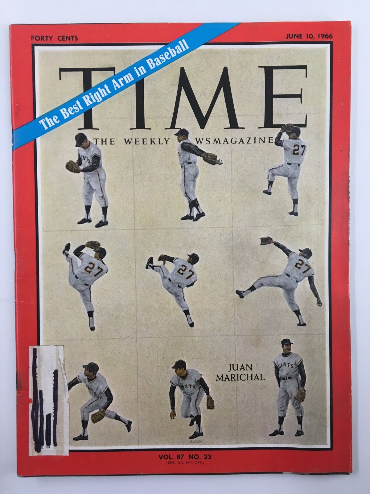 VTG Time Magazine June 10 1966 Vol 87 #23 Juan Marichal Right Arm in Baseball