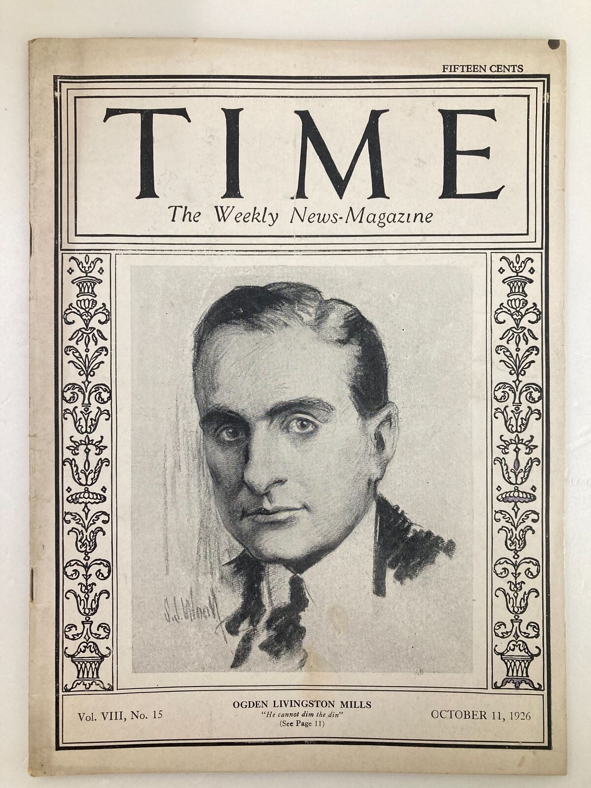 VTG Time Magazine October 11 1926 Vol 8 #15 Ogden Livingston Mills