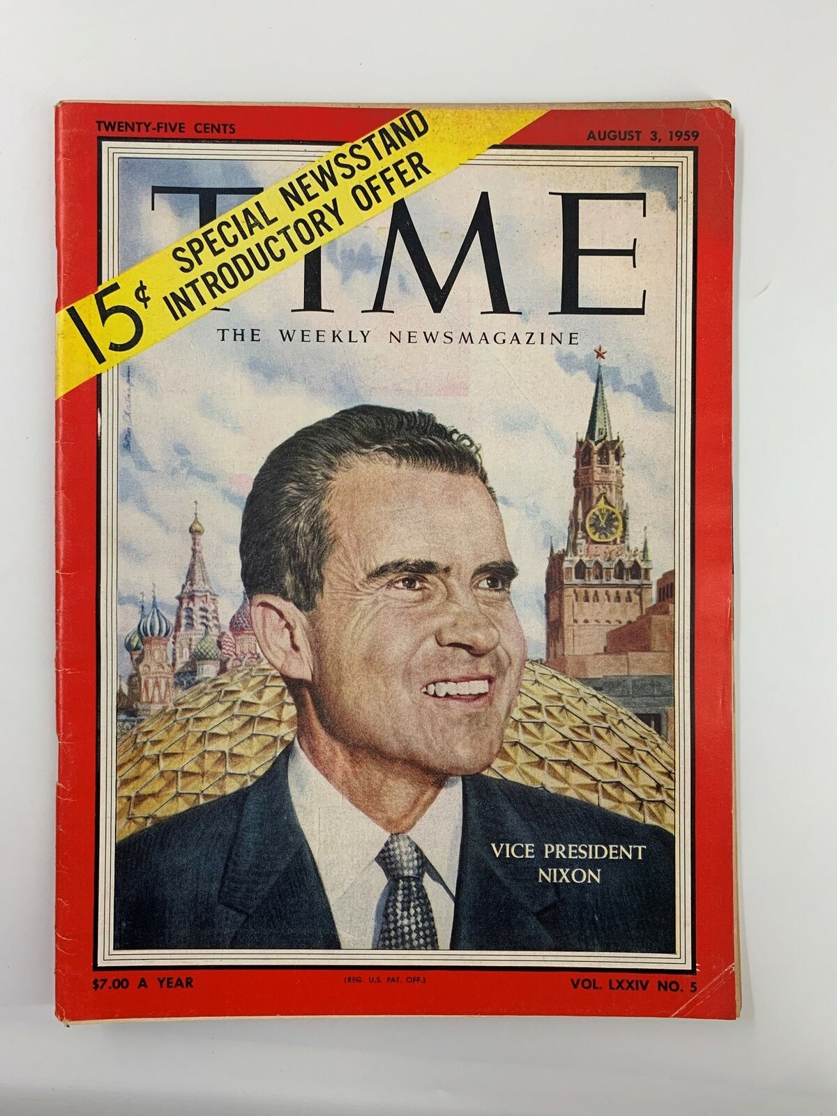 VTG Time Magazine August 3 1959 Vice President Richard Nixon No Label