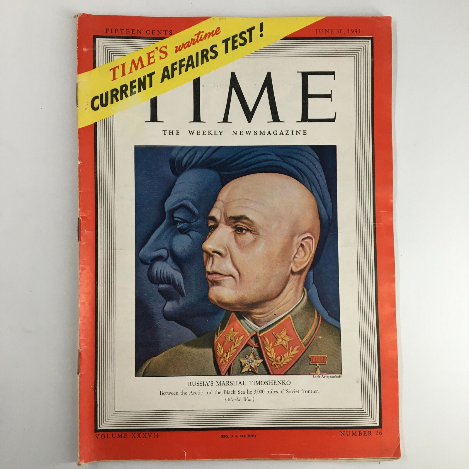 VTG Time Magazine June 30 1941 Vol. 37 No. 26 Russia's Marshal Timoshenko