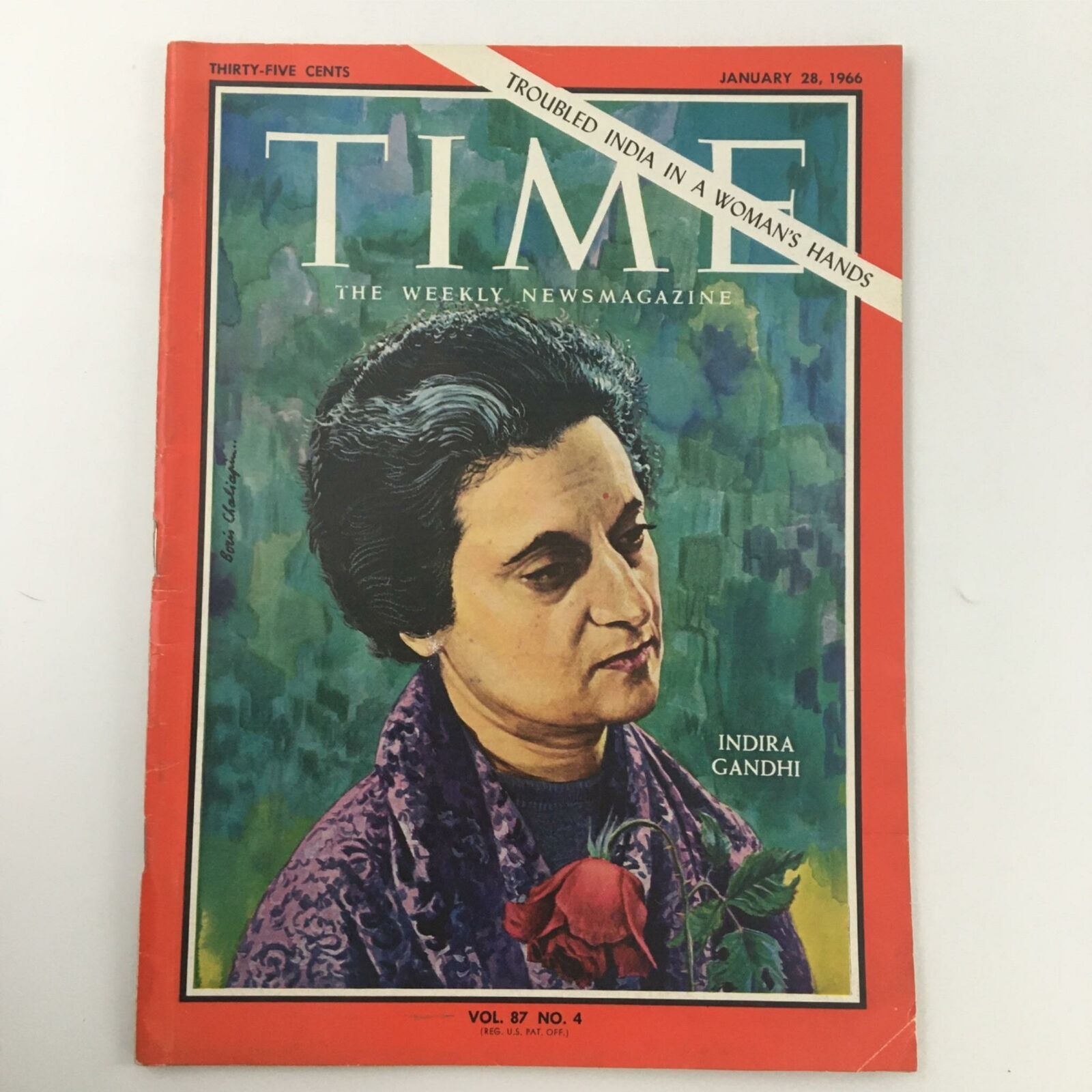 VTG Time The Weekly News Magazine January 28, 1966 Indira Gandhi, Newsstand