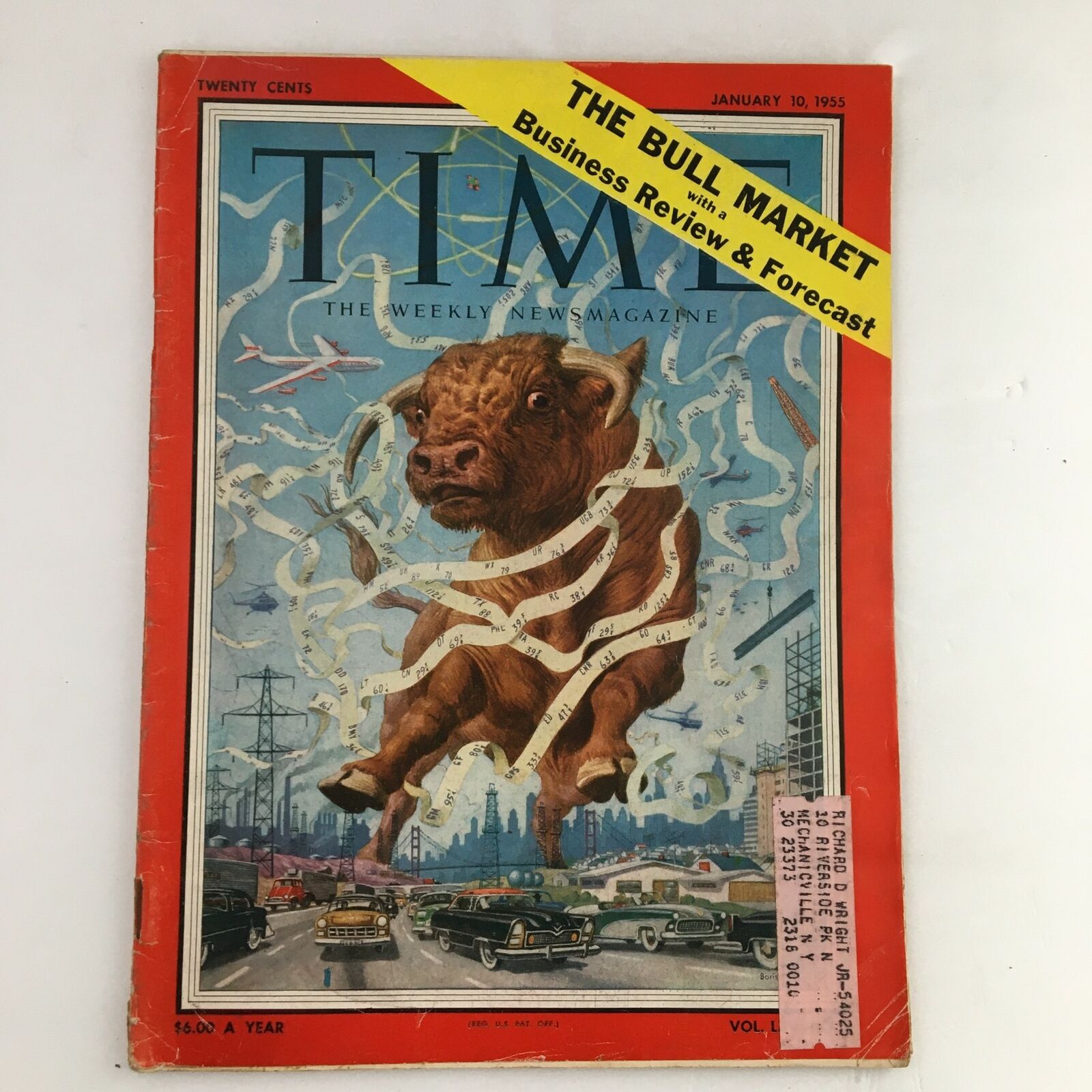 Time Magazine January 10 1955 Vol. 65 No. 2 The Bull Market Business Review