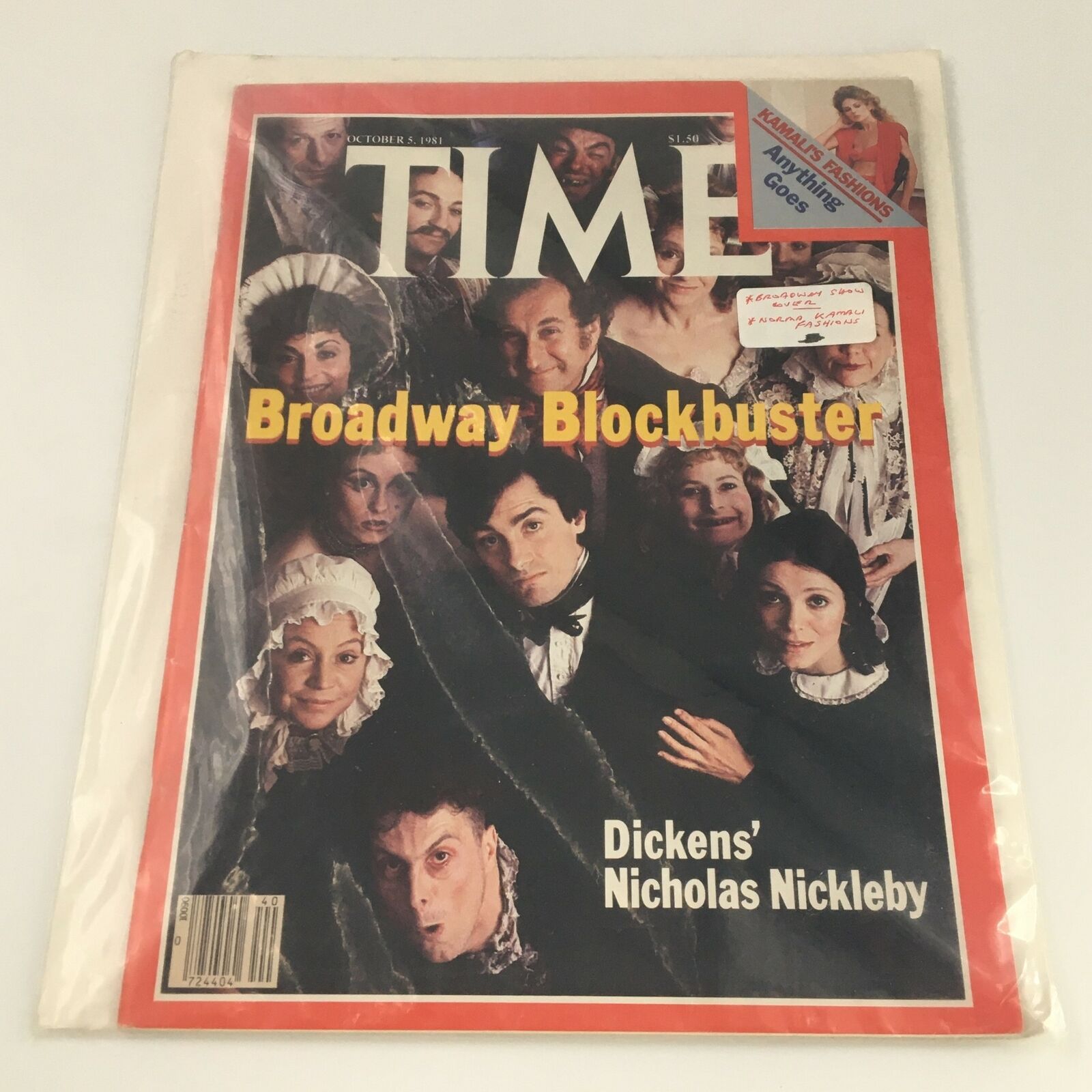 VTG Time Magazine October 5 1981 Broadway Show Cover, Norma Kamali, Newsstand