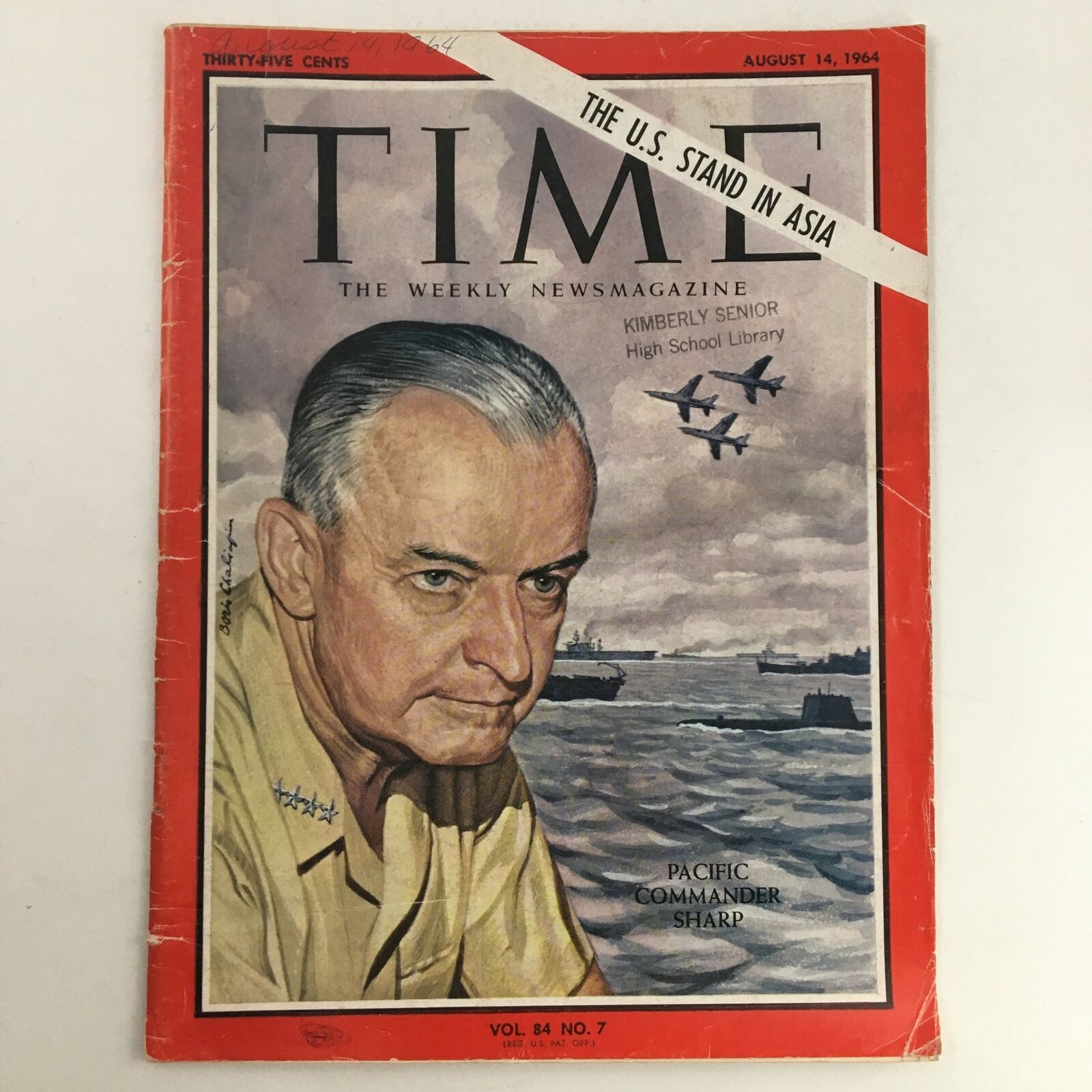 Time Magazine August 14 1964 Pacific Commander U. S. Grant Sharp Jr. No Label