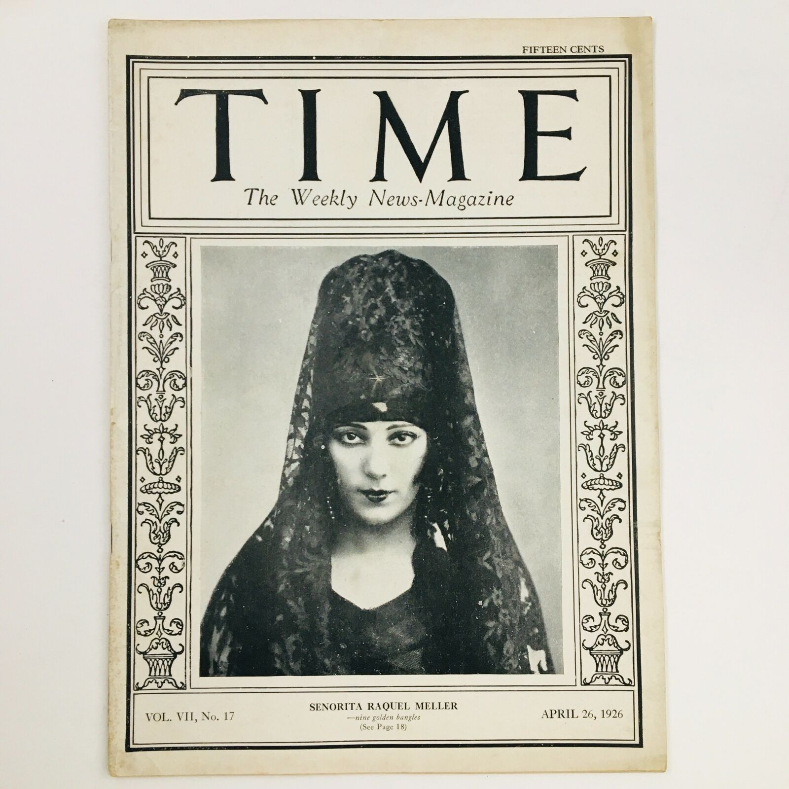 VTG Time Magazine April 26 1926 Vol VII No. 17 Señorita Artist Raquel Meller