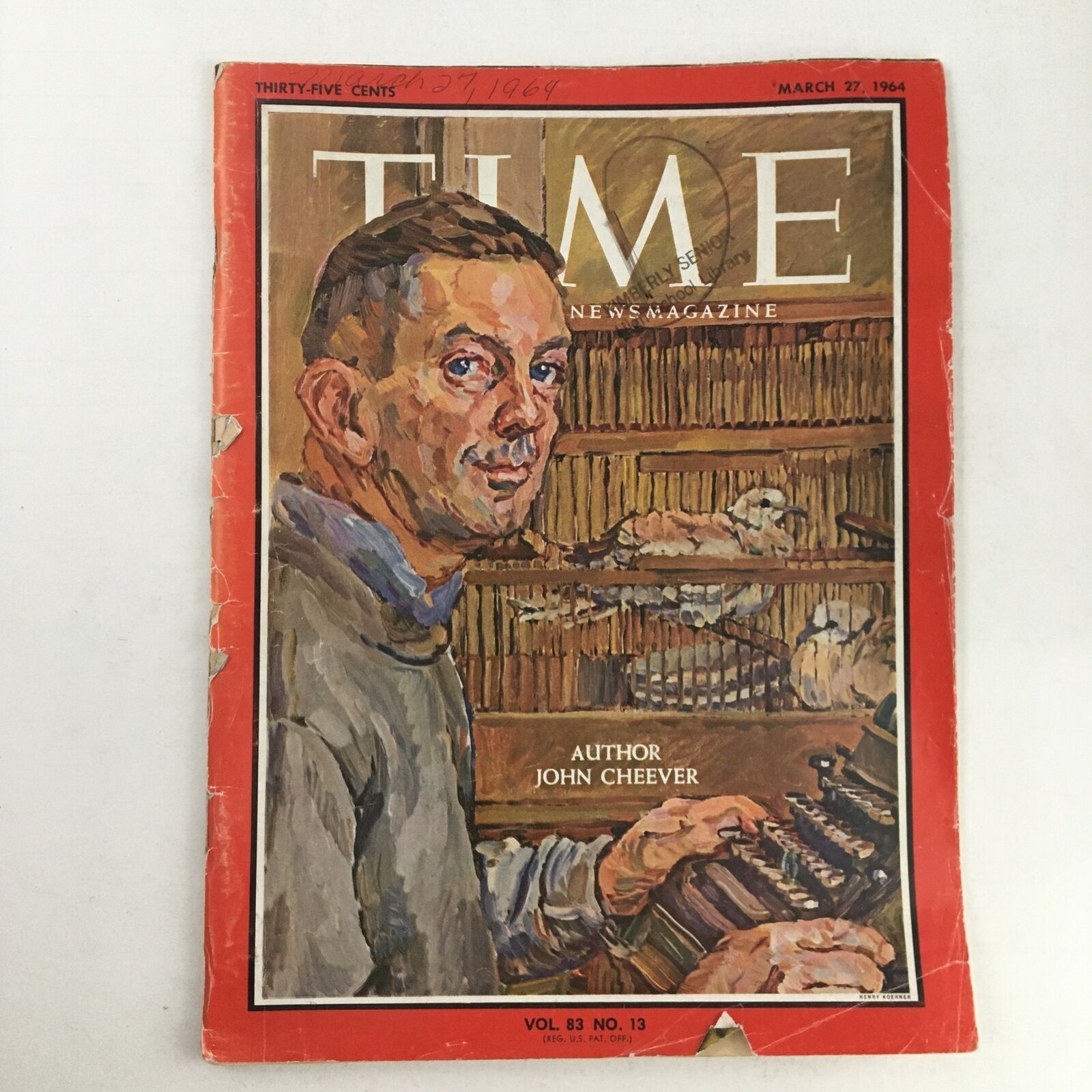 Time Magazine March 27 1964 Vol 83 #13 Author John Cheever No Label