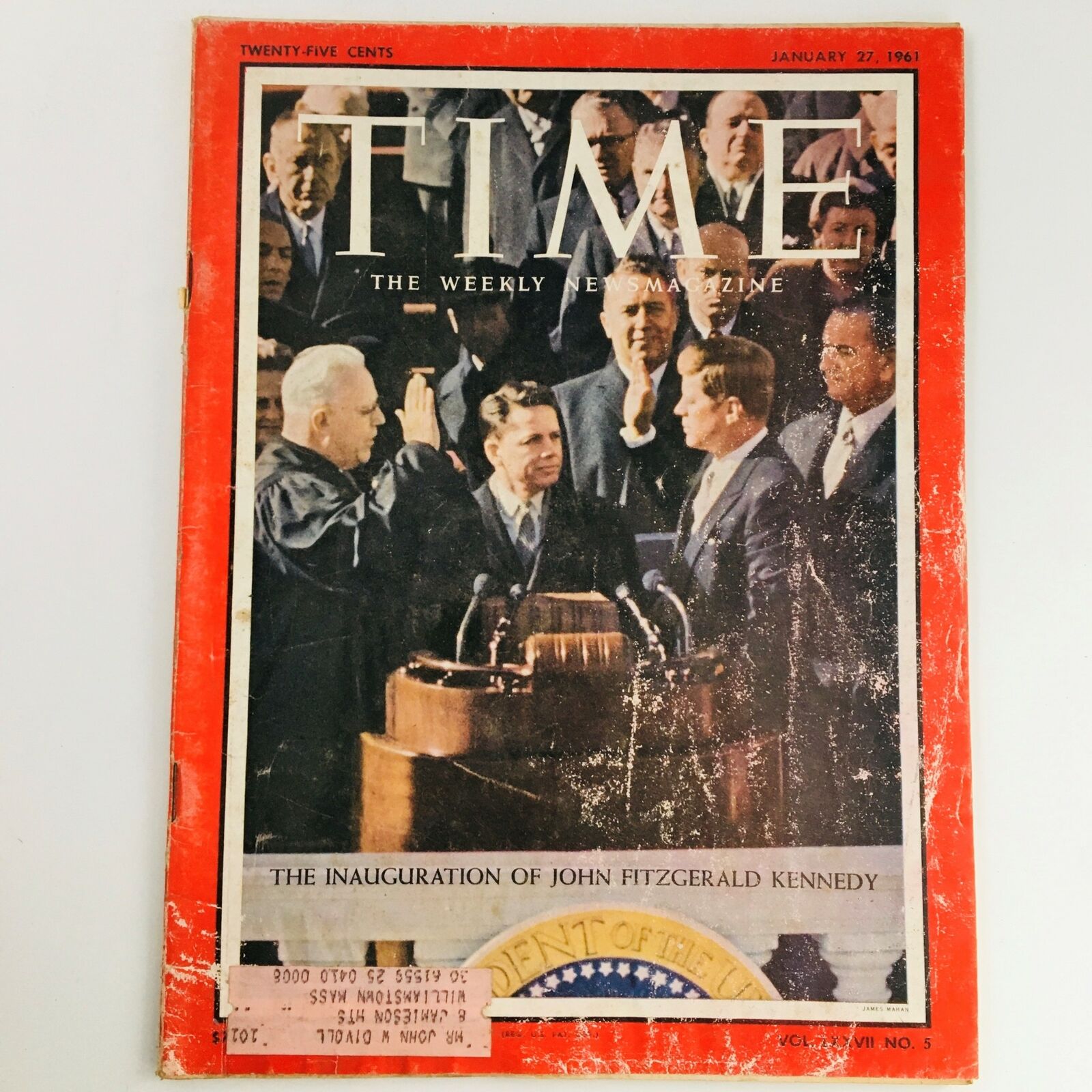 Time Magazine January 27 1961 Vol 77 #5 The Inauguration of John F. Kennedy