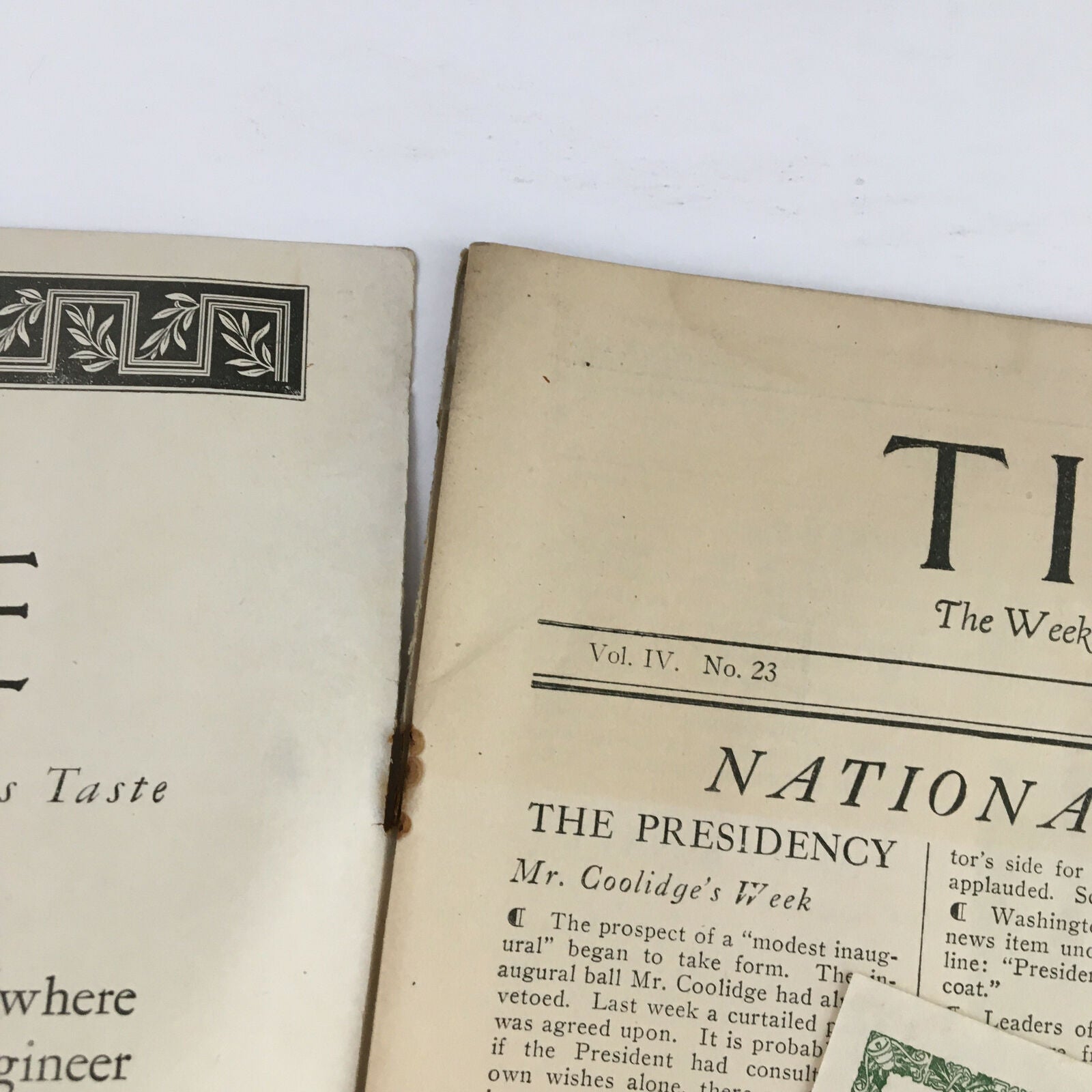 Time Magazine December 8 1924 Vol 4 #23 Pres. Álvaro Obregón Salido of Mexico