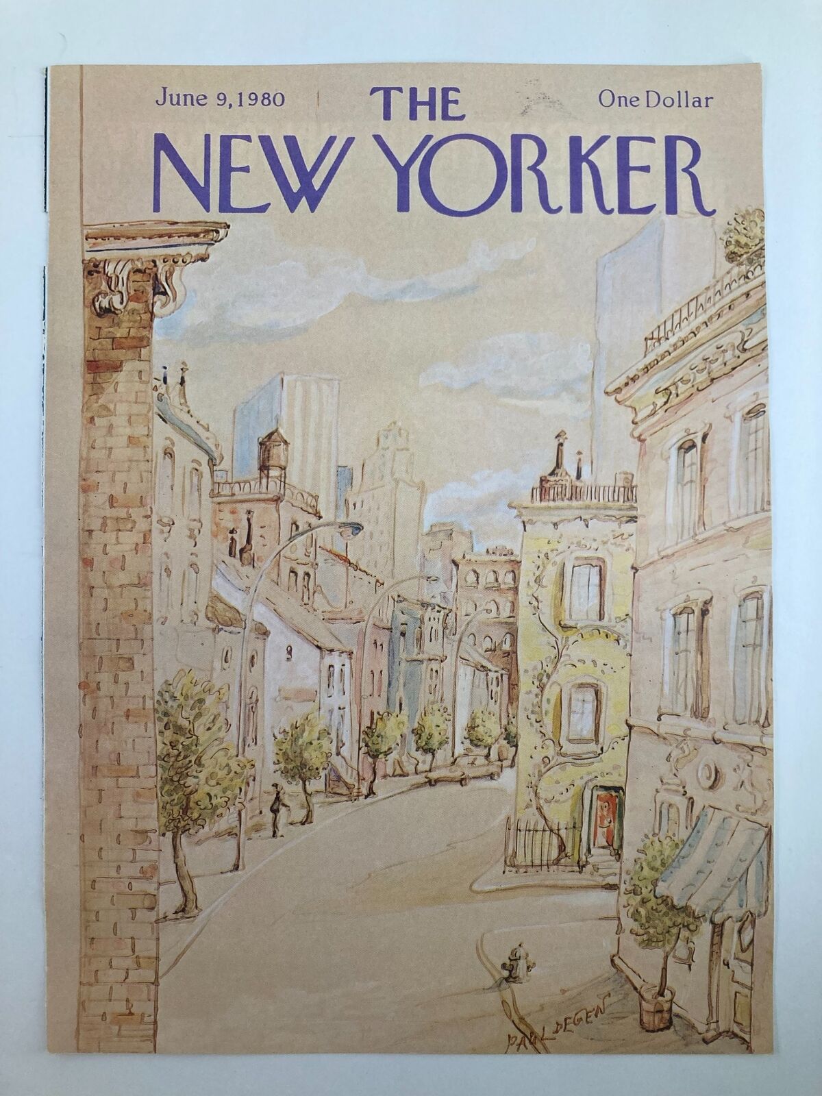 COVER ONLY The New Yorker June 9 1980 Empty Street by Paul Degen No Label