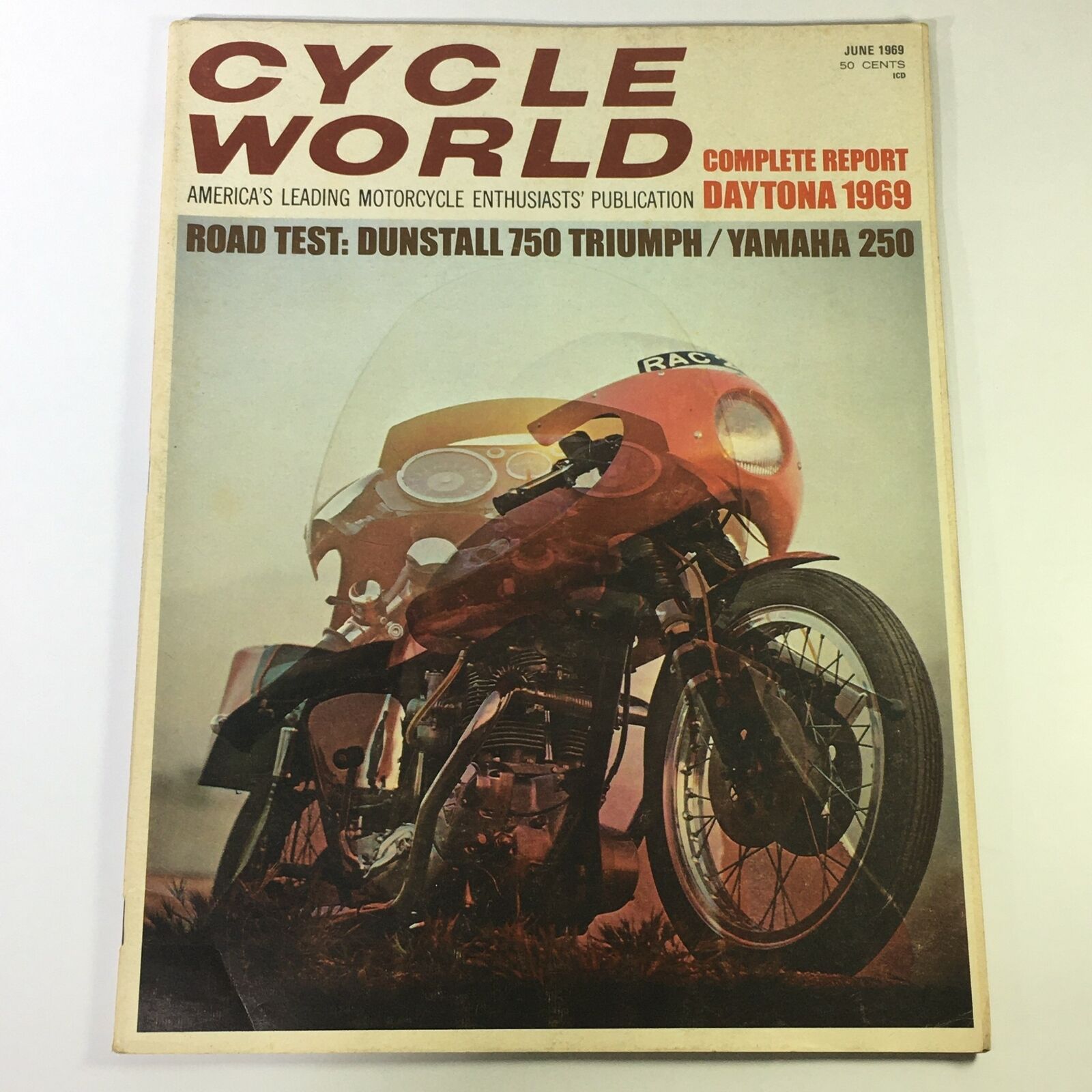 VTG Cycle World Magazine June 1969 - Dunstall 750 Triumph & Yamaha 250 Road Test