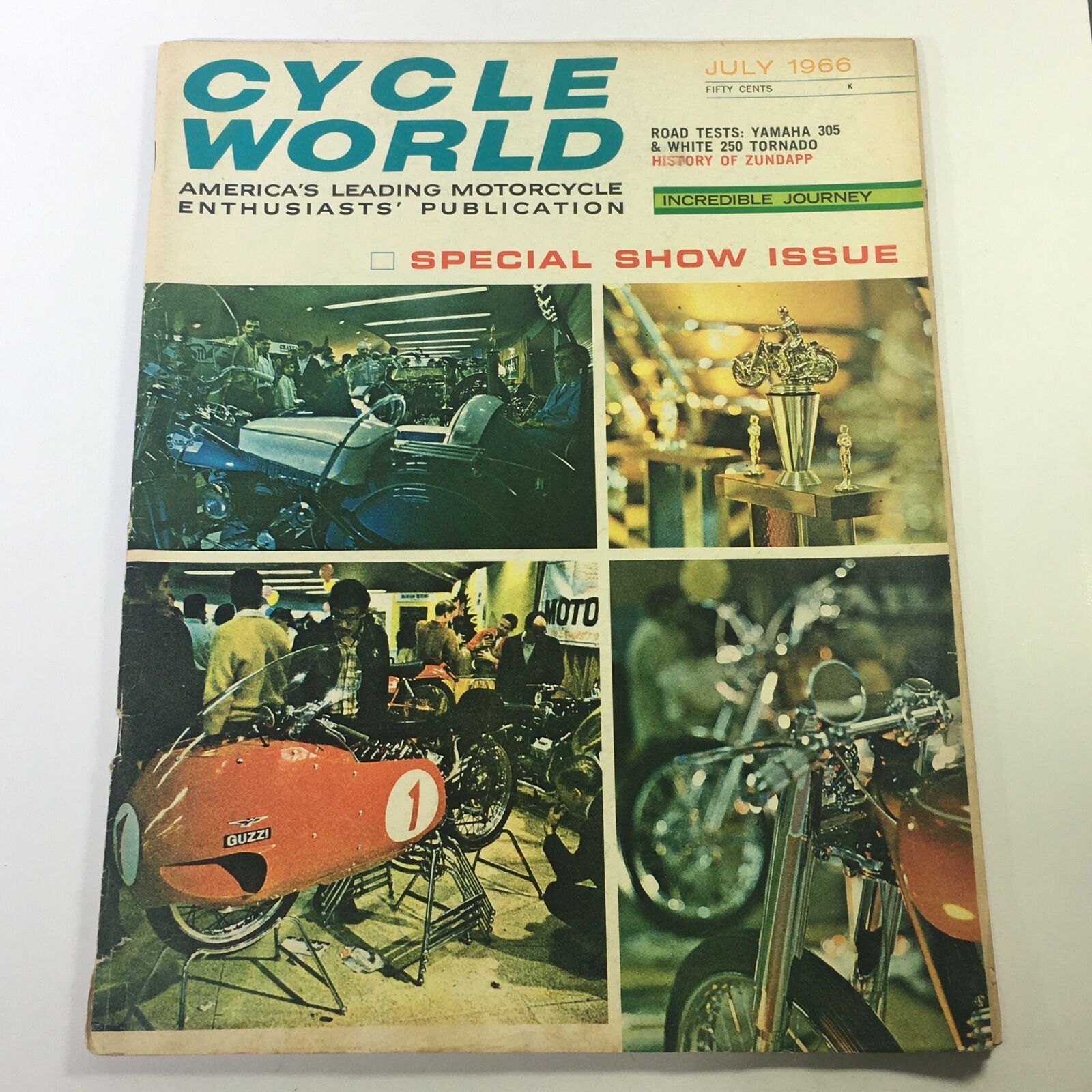 VTG Cycle World Magazine July 1966 - Yamaha 305 & White 250 Tornado Road Tests