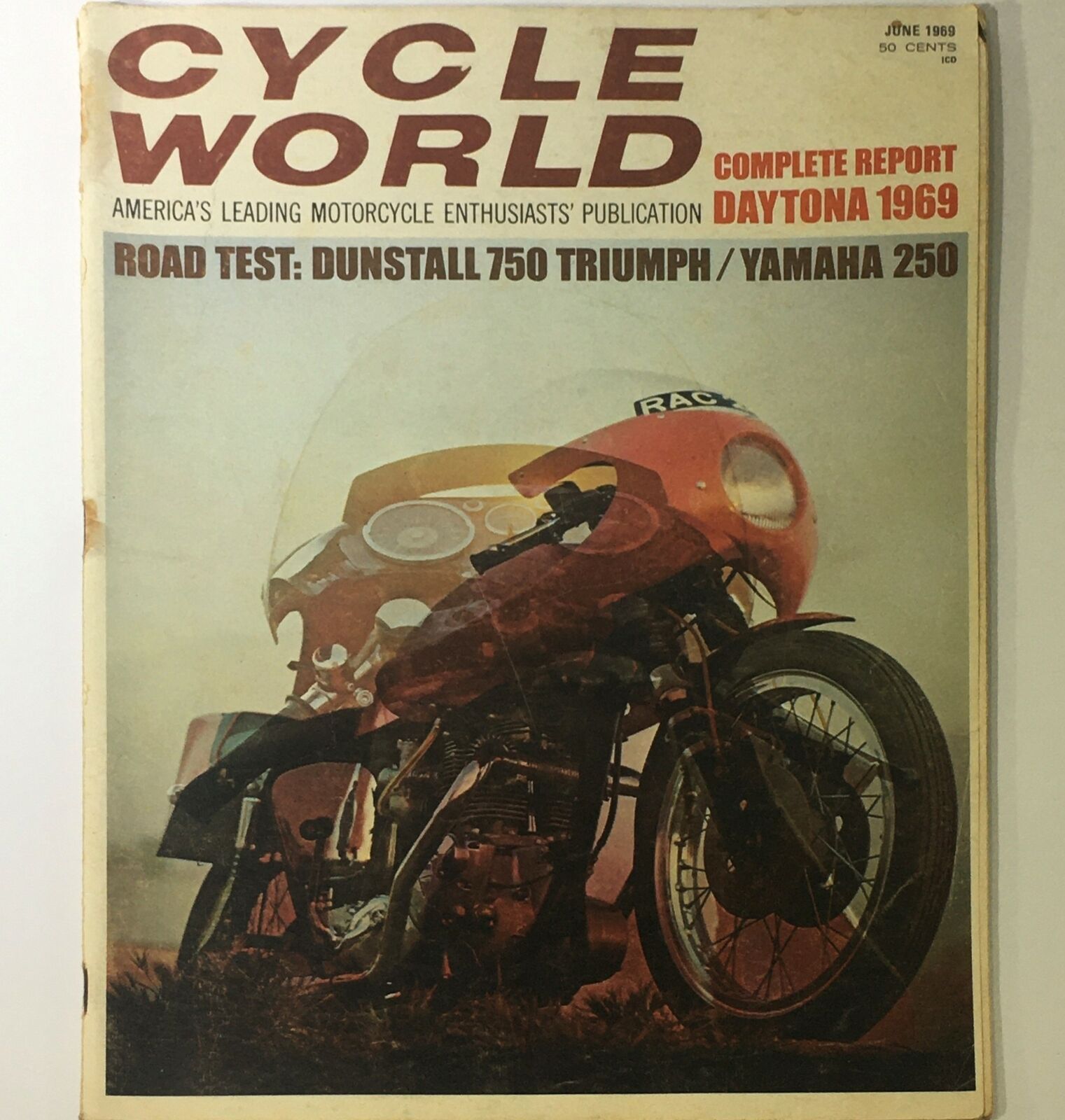 VTG Cycle World Magazine June 1969 - Dunstall 750 Triumph & Yamaha 250 Road Test