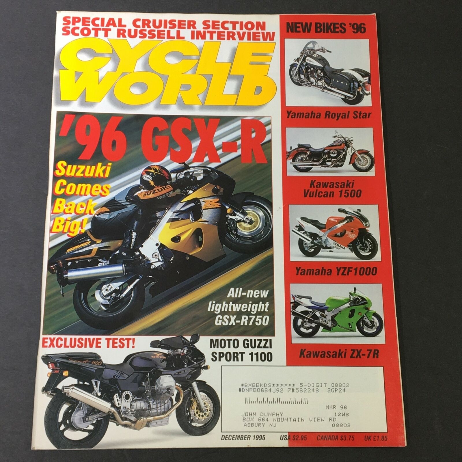 Cycle World Magazine December 1995 - Yamaha Royal Star / Kawasaki Vulcan 1500