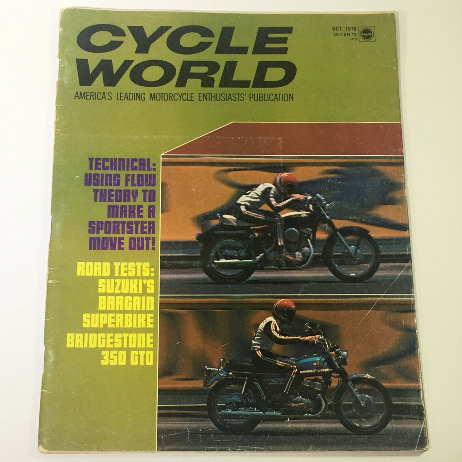 VTG Cycle World October 1970 - Suzuki Bargain Superbike / Bridgestone 350 GTO