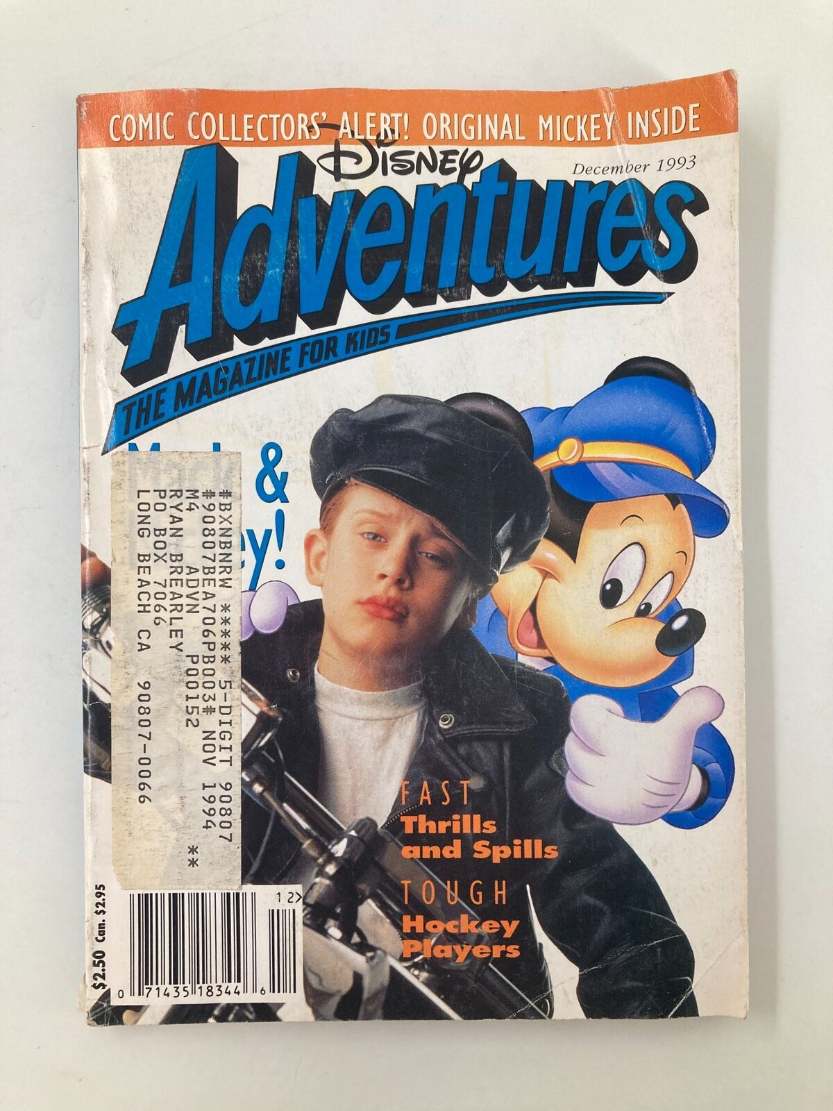 Disney Adventures Magazine December 1993 Macaulay Culkin and Mickey Mouse