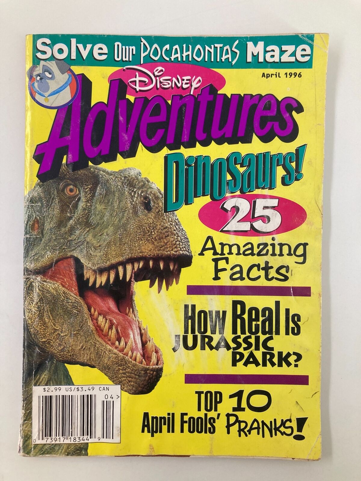 Disney Adventures Magazine April 1996 Dinosaurs 25 Amazing Facts No Label