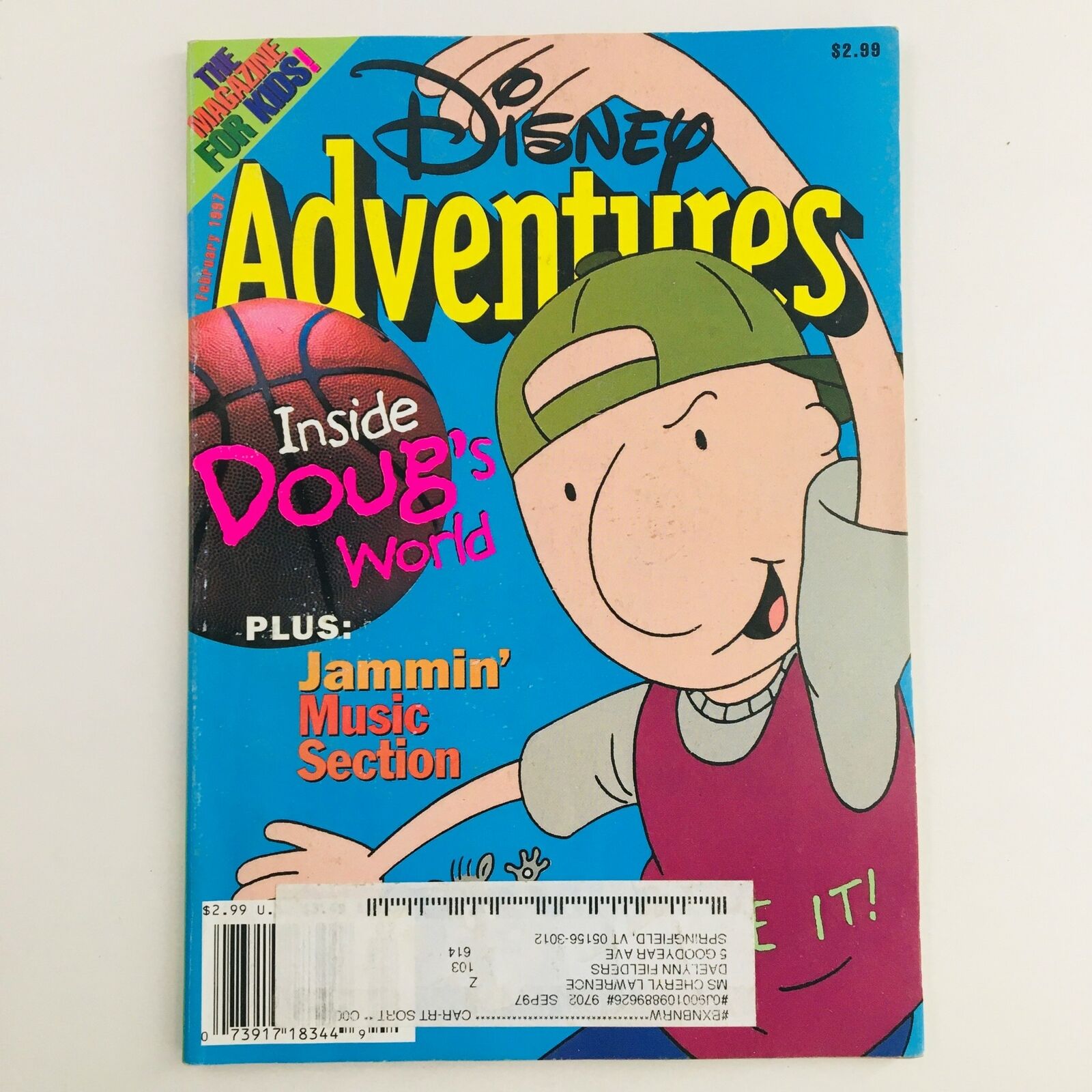 Disney Adventures Magazine February 1997 Inside Doug's World & Music Section, VG