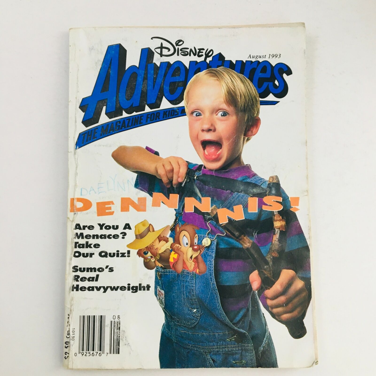 Disney Adventures Magazine August 1993 Dennis the Menace & Chip & Dale, No Label